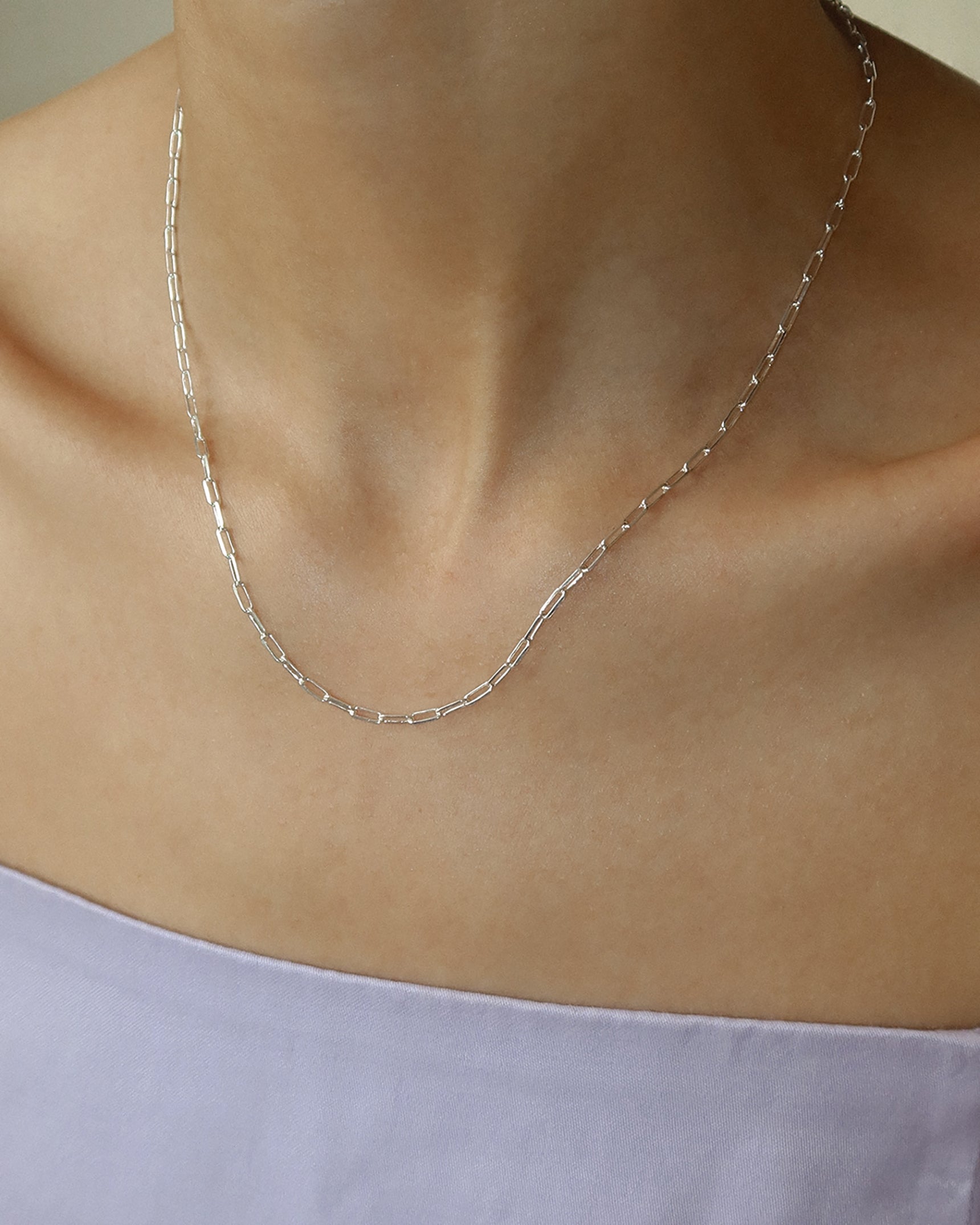 Elegant Flat Drawn Chain Necklace for Women - Minimalist Gold & Silver Layering Necklace Jewelry - Perfect for Everyday Wear, Office & Date Night