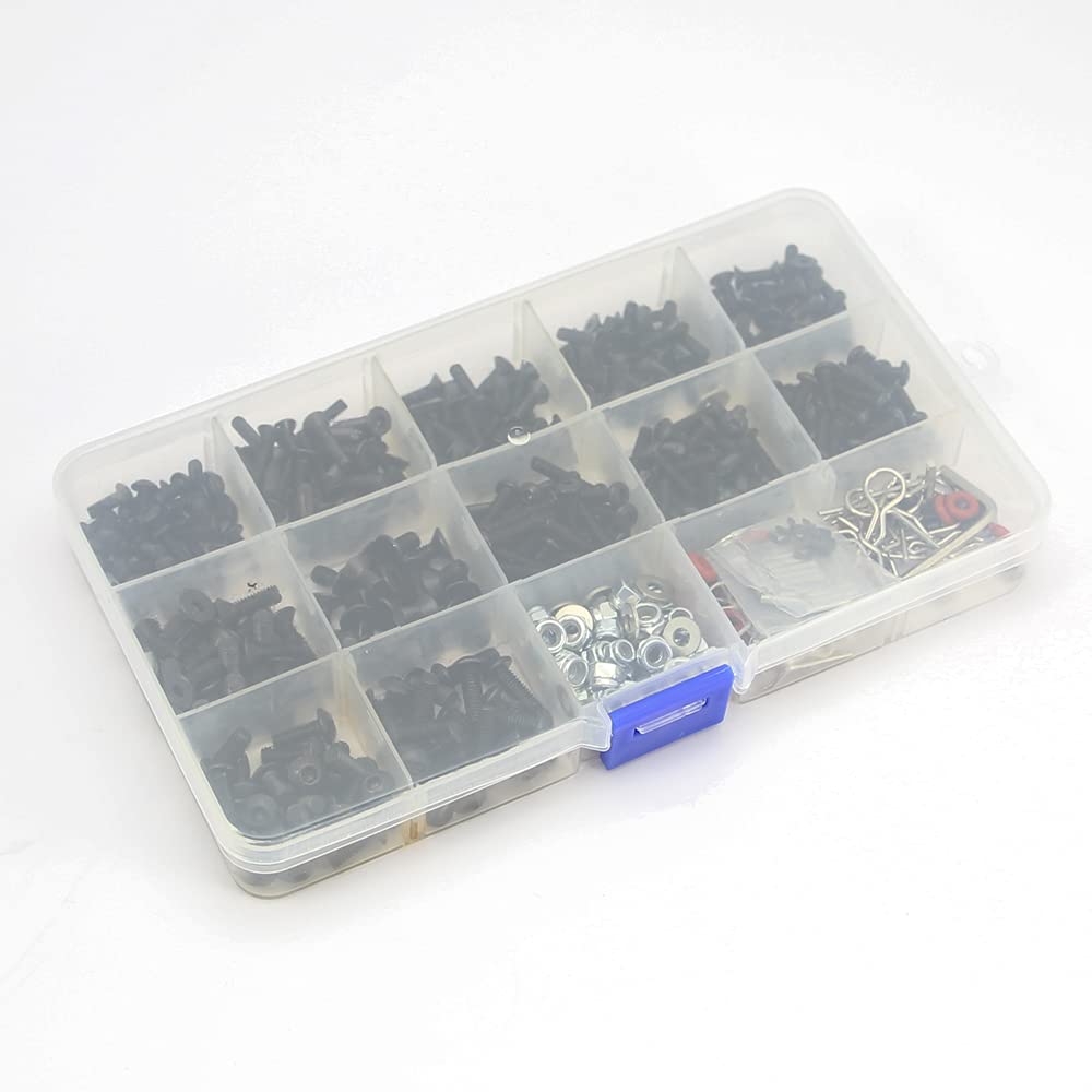 510pcs Universal RC Screw Kit - M3 M4 Hex Screws Assortment Set for 1:8 1:10 1:12 1:16 Scale RC Cars, Trucks & Crawlers - Durable Hardware Repair Tool Kit for RC Vehicle Maintenance & Upgrades