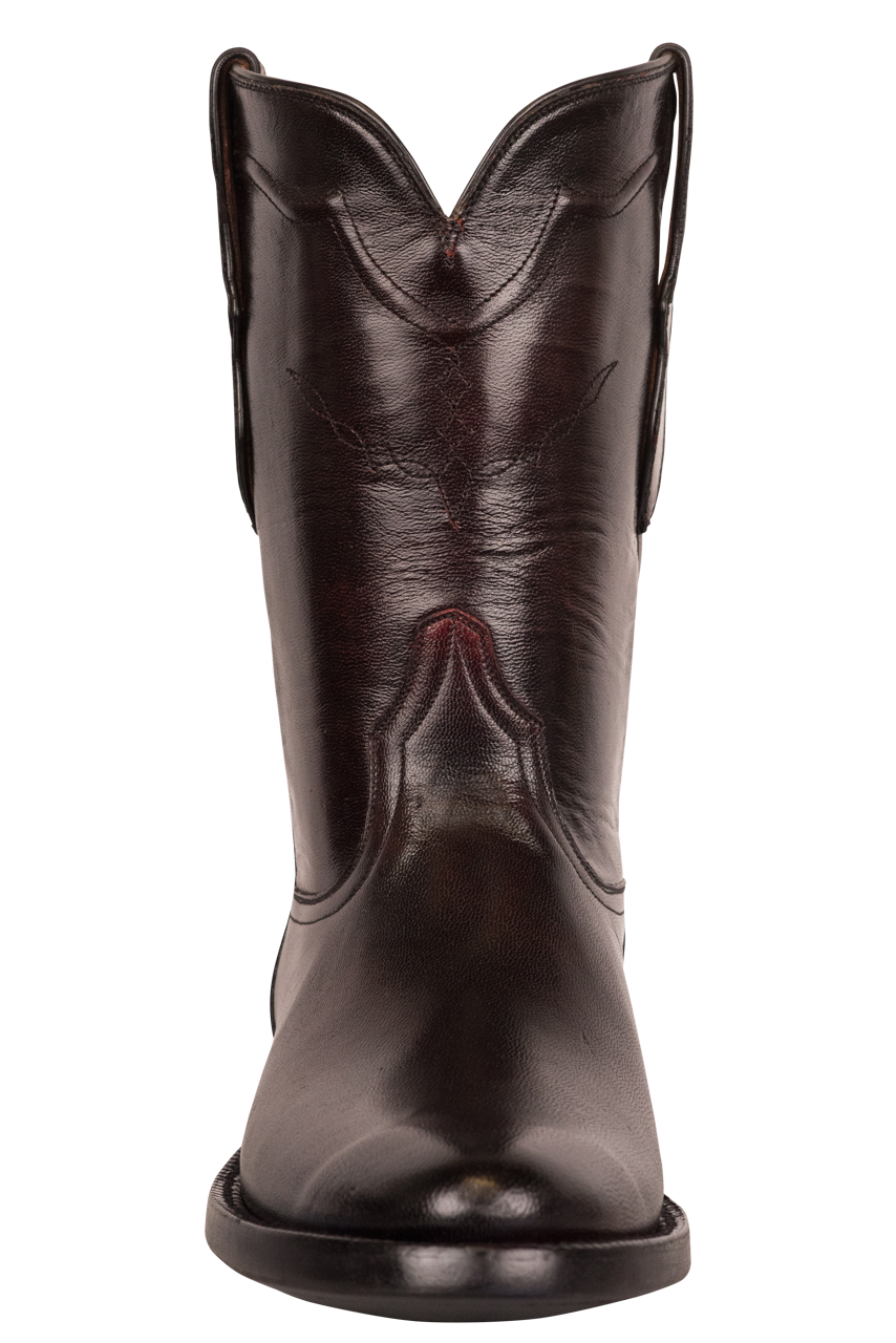 Black Jack Brush Off Goat Roper Boots in Black Cherry - Western Cowboy Boots for Men | Durable Leather Work Boots for Rodeo, Ranch & Outdoor Activities