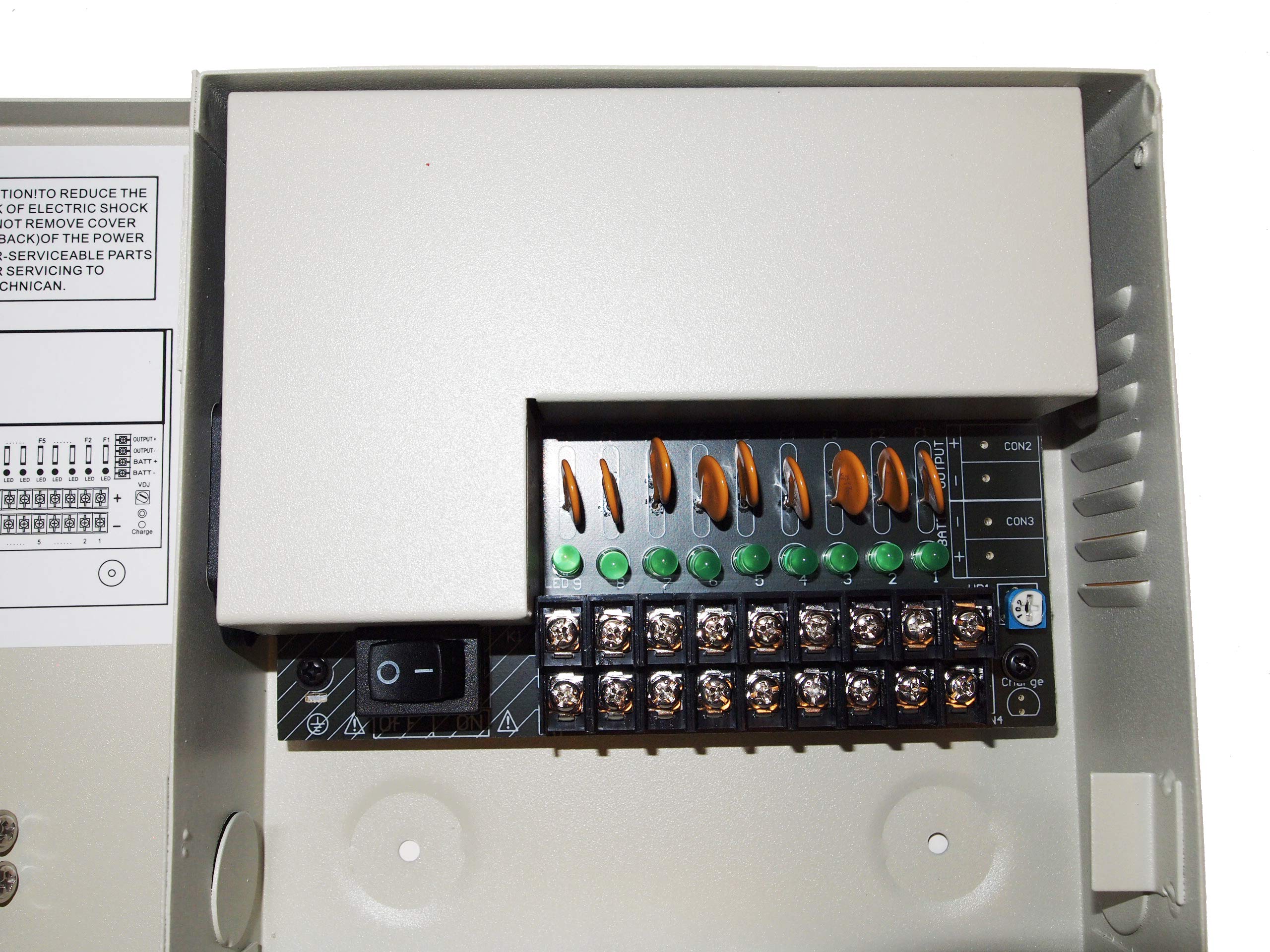 EVERTECH 9 Channel DC12V 5A PTC Fuse CCTV Power Supply with Metal Enclosure - Power Adapter for AHD/TVI/CVI/Analog Security Cameras (Supports up to 9 Cameras) - Ideal for Home Surveillance, Business Security & CCTV System Installations