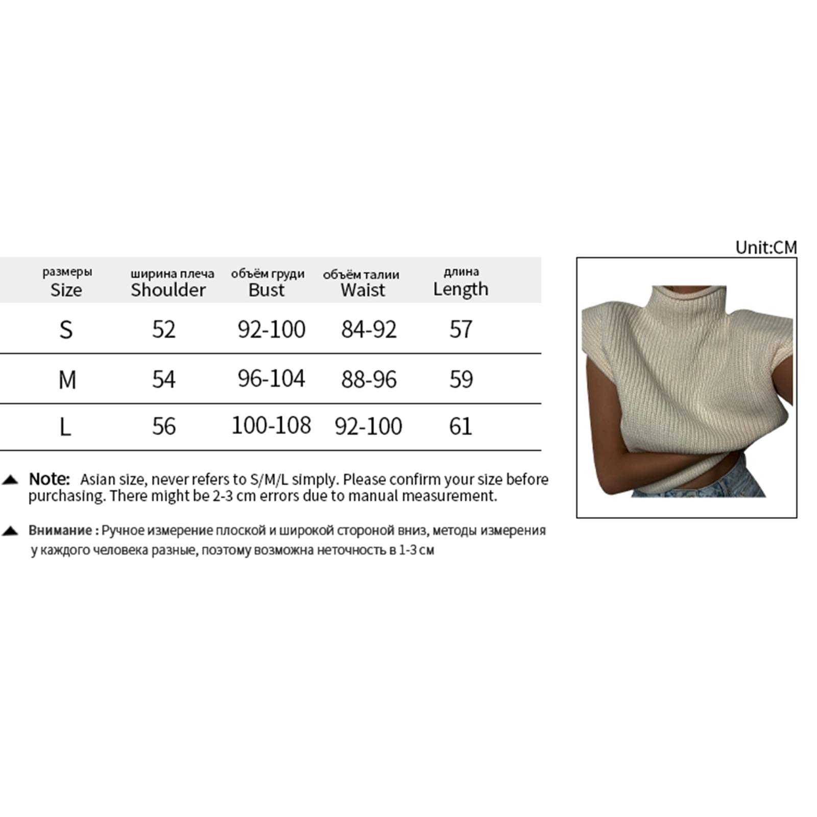 Women's Knit Sweater Vest - Sleeveless Turtleneck Pullover with Shoulder Pads | Solid Color Knitted Jumper Top for Office Wear, Layering & Fall Fashion