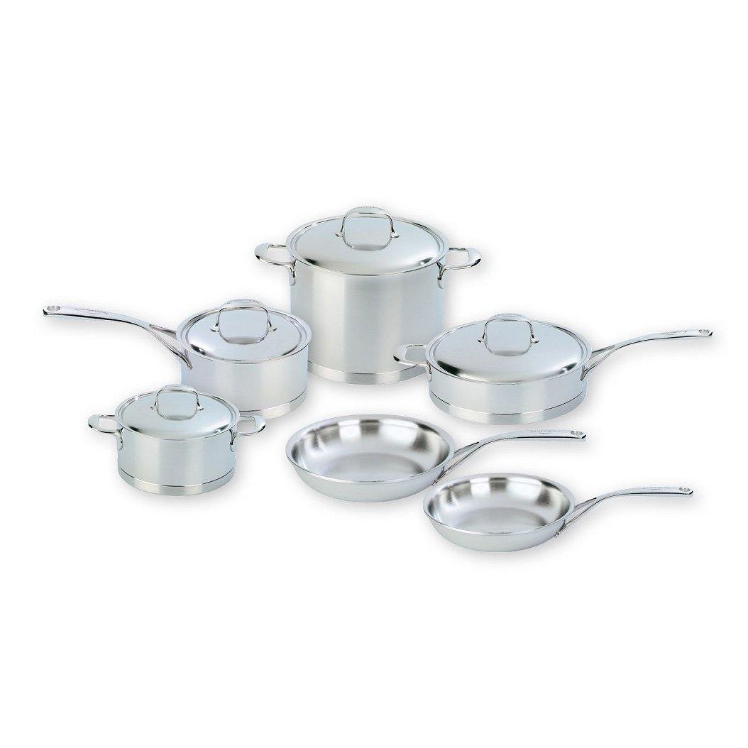 DEMEYERE Atlantis 10-Piece Stainless Steel Cookware Set - Professional Kitchen Cookware for Home Chefs, Perfect for Boiling, Frying & Sauteing