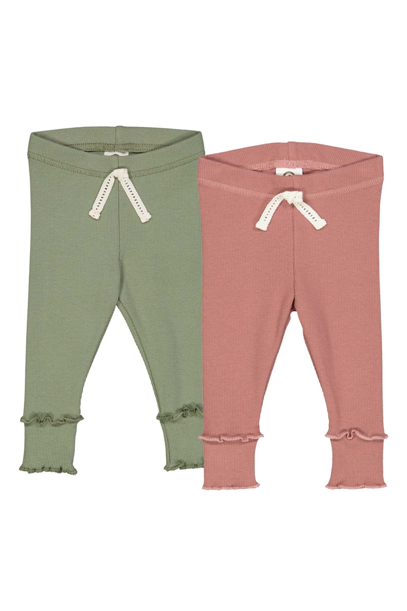 Cozy Me Rib Legging 2 Pack for Baby Girls - Soft & Stretchy Toddler Leggings for Playtime, Daycare & Comfortable Everyday Wear