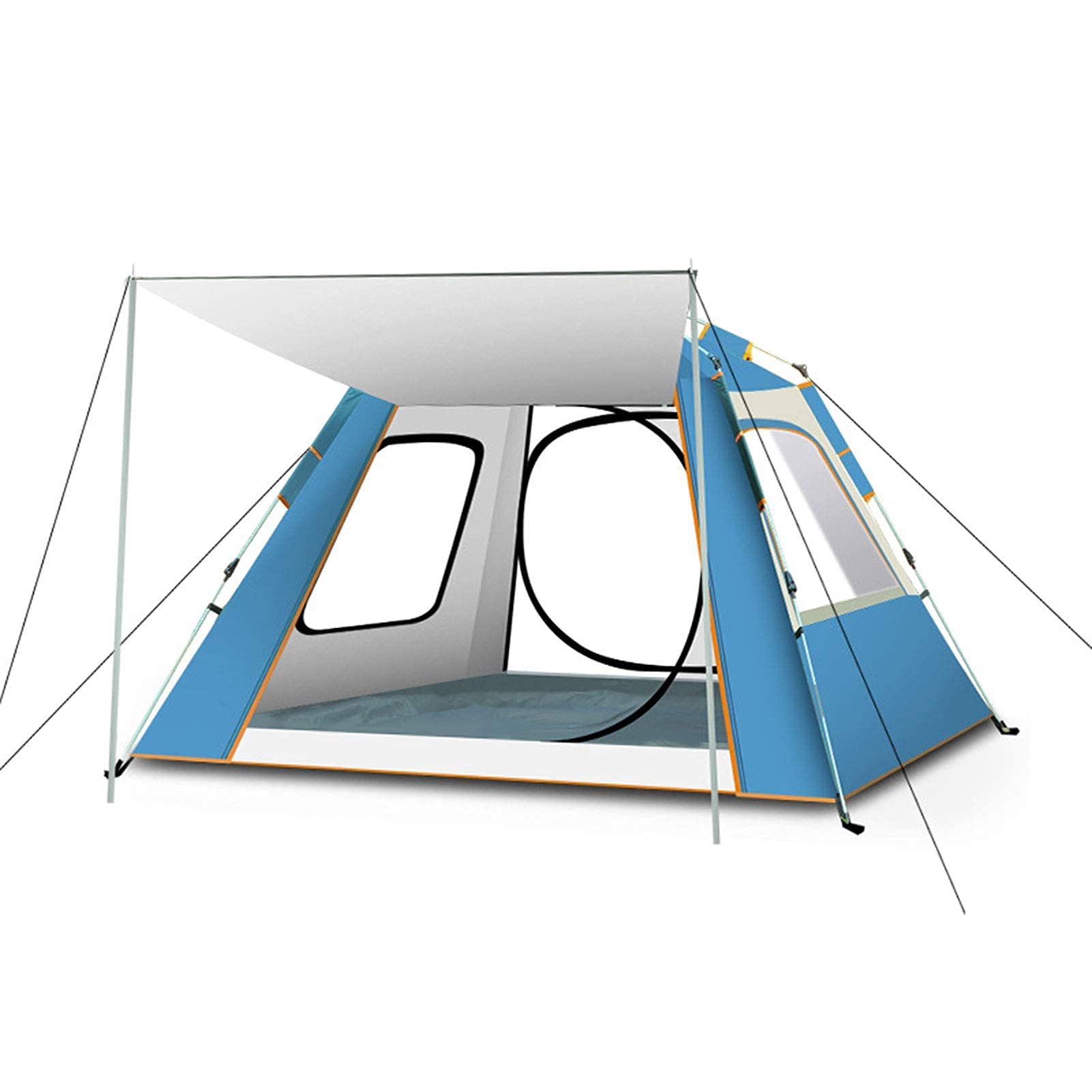 Automatic Pop Up Camping Tent - 4-Sided Sun & Rain Protection for 3-4 People - Perfect for Beach, Travel, Hiking & Fishing - Instant Setup Outdoor Shelter for Family Adventures