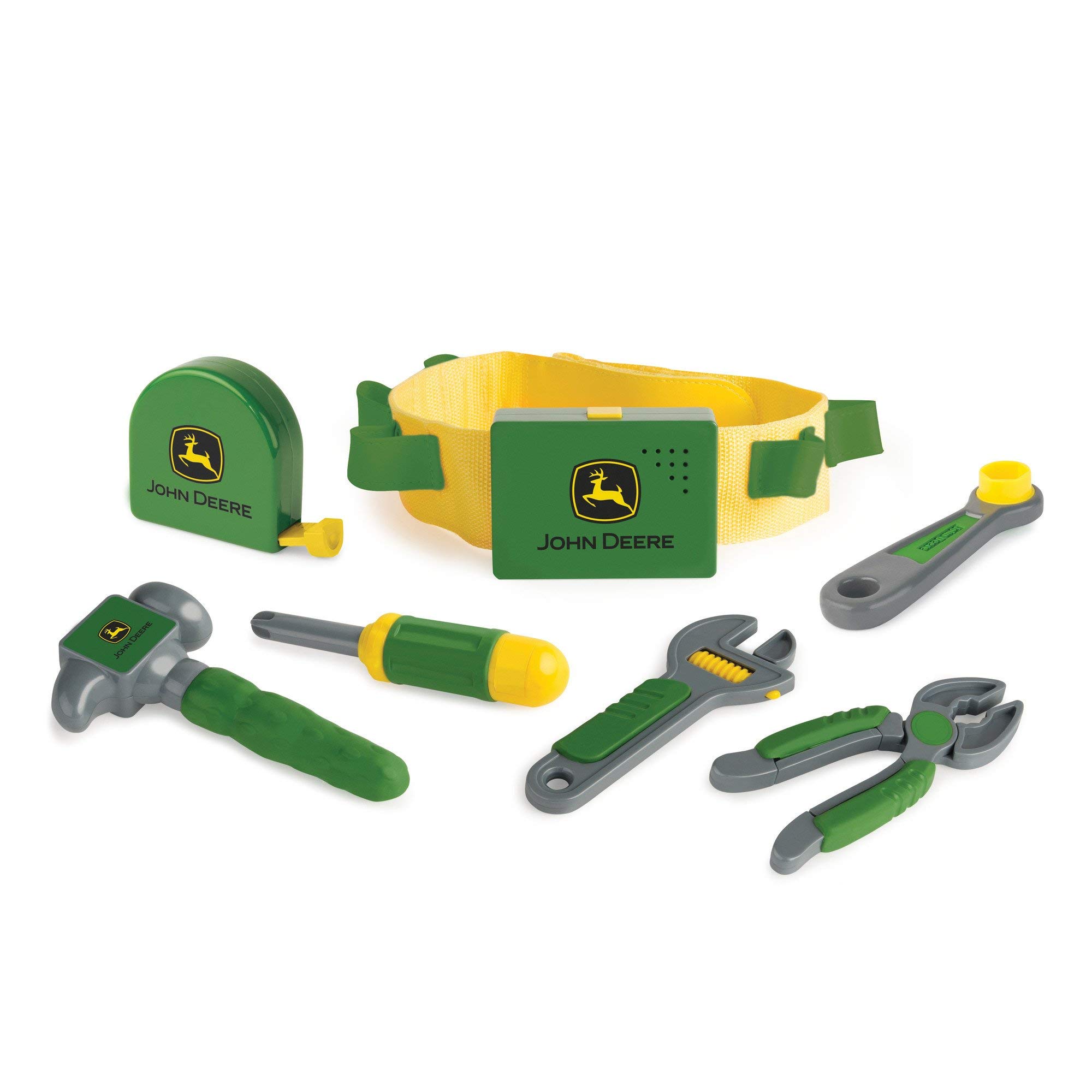 John Deere Deluxe Talking Toolbelt - 7-Piece Construction Toy Set for Toddlers Ages 2+ | Interactive Learning & Role Play | STEM Educational Building Toys for Preschoolers | Perfect for Pretend Play & Early Childhood Development
