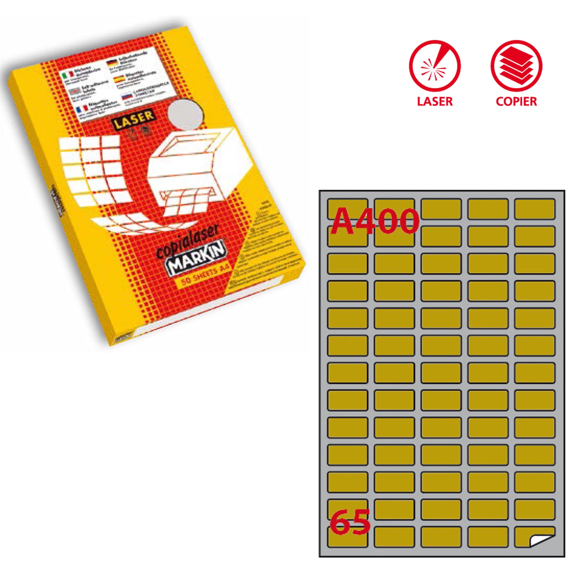 Markin 50804 Permanent Adhesive Labels - 100 Sheets, Self-Stick for Shipping, Packaging & Organizing - Waterproof & Tear-Resistant for Home, Office & Warehouse Use