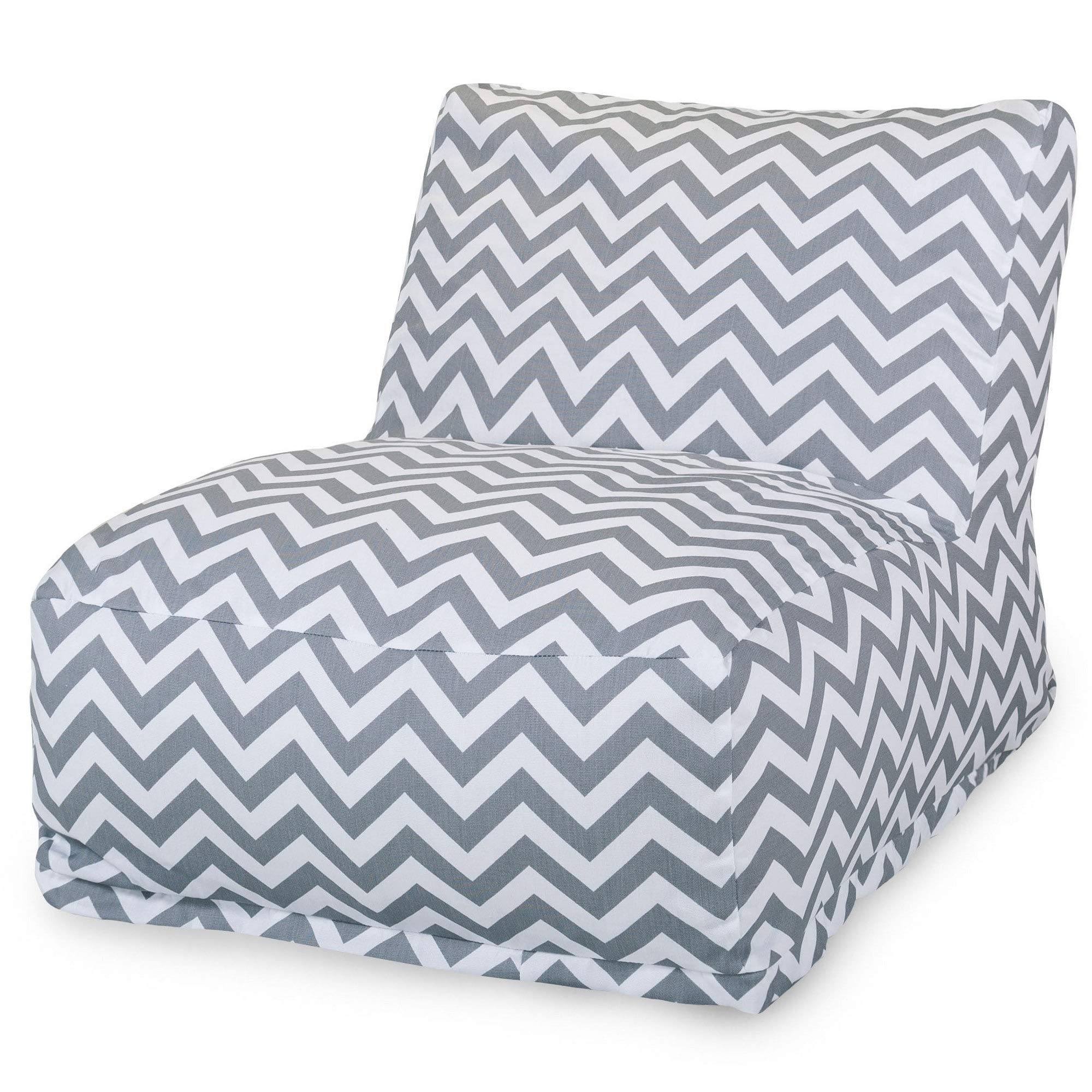 Majestic Home Goods Chevron Bean Bag Chair Lounger - Soft Teal Comfort for Kids & Adults | Perfect for Gaming, Reading & Relaxing in Bedroom or Living Room