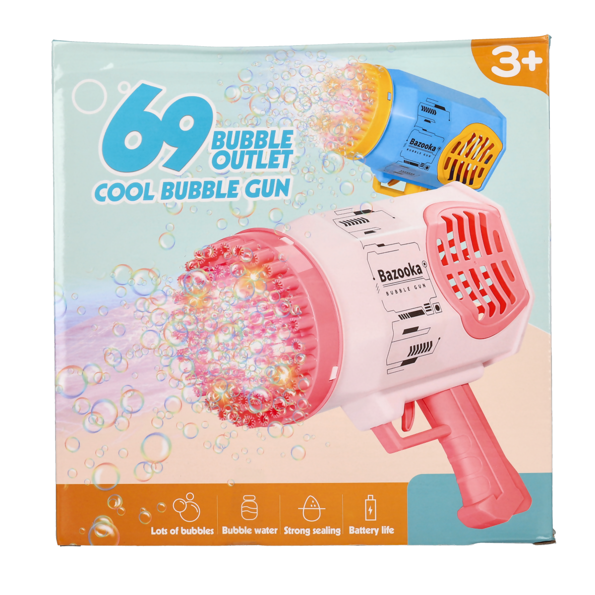 **69-Outlet Bubble Gun - Unlimited Fun for Kids Ages 3+ | Outdoor Play, Birthday Parties & Summer Activities**
