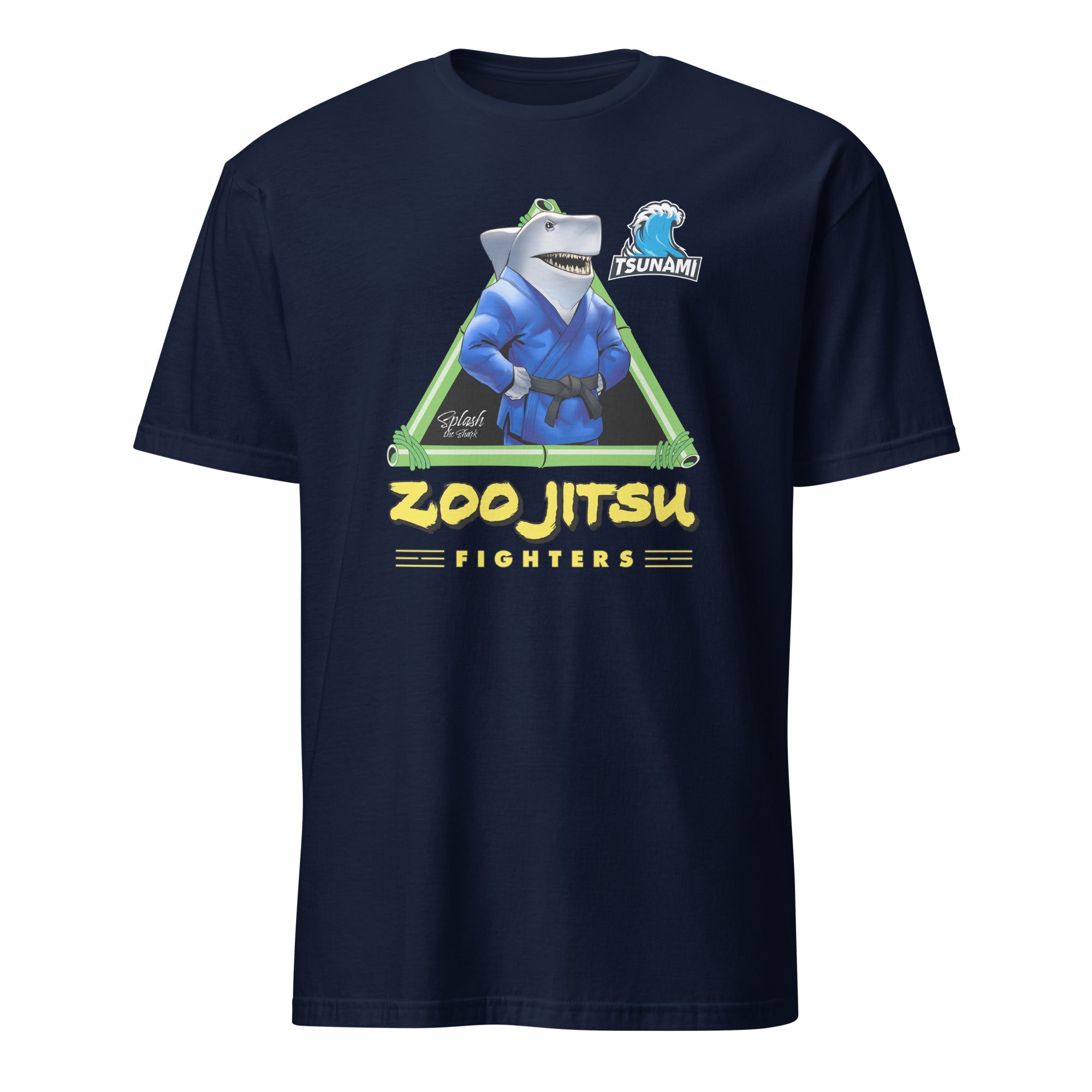 Zoo Jitsu Fighters Splash the Shark Graphic T-Shirt - Unisex Short Sleeve Cotton Tee for Casual Wear, Gifts & Anime Fans