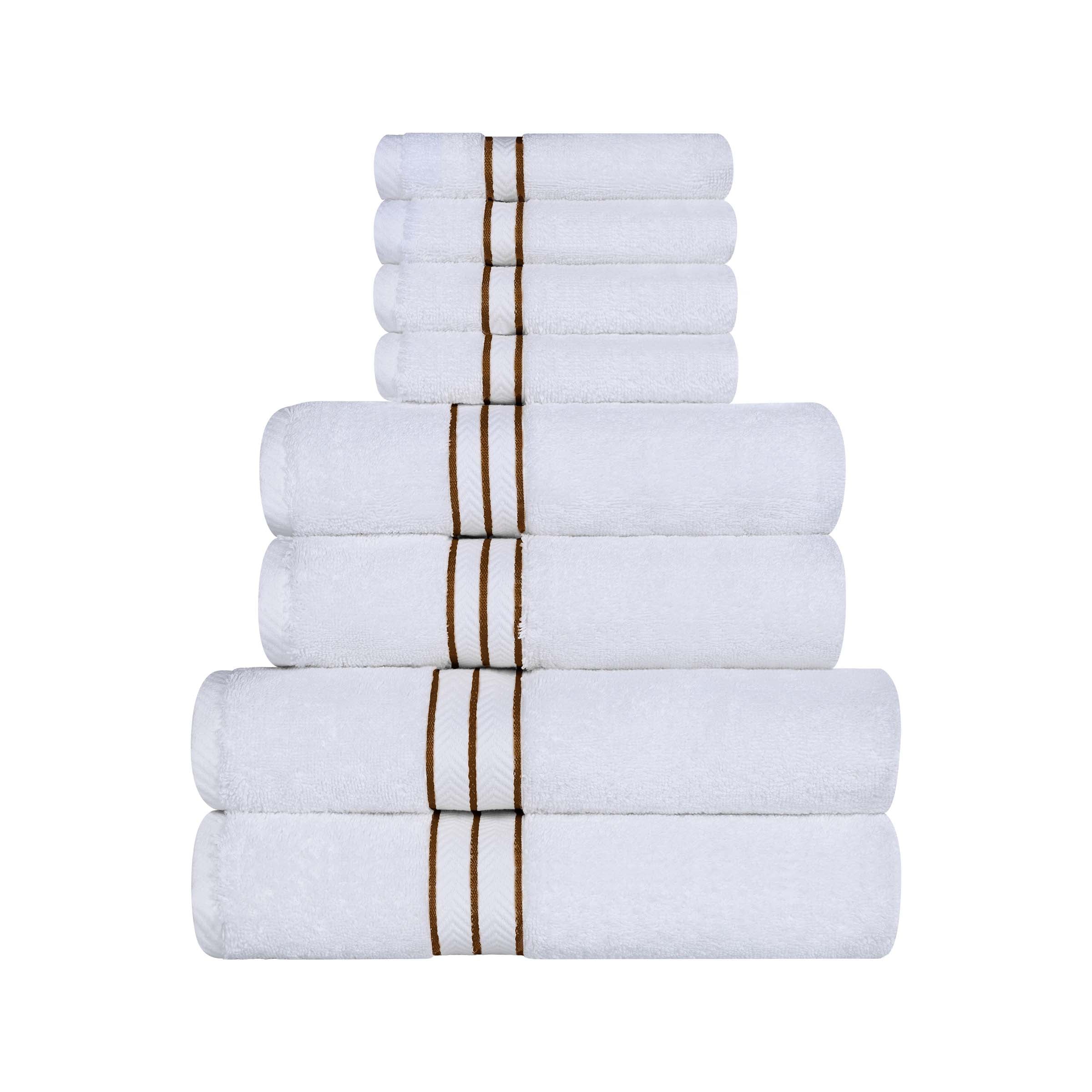 Premium Turkish Cotton Ultra Plush 8-Piece Bath Towel Set - Super Absorbent, Soft & Luxurious for Spa, Bathroom, and Beach Use