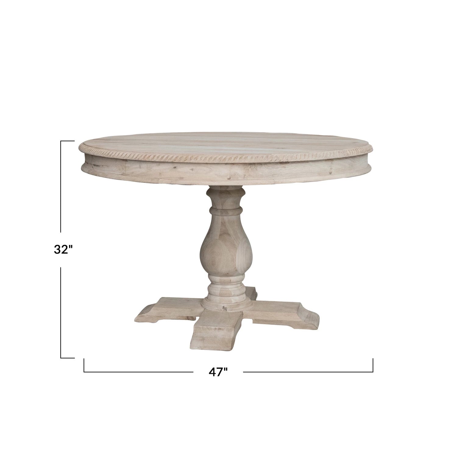 Villa 47 Round Dining Table - 47 Inch Modern Wooden Kitchen Table for 6 People | Perfect for Family Meals, Dinner Parties & Small Space Dining Rooms
