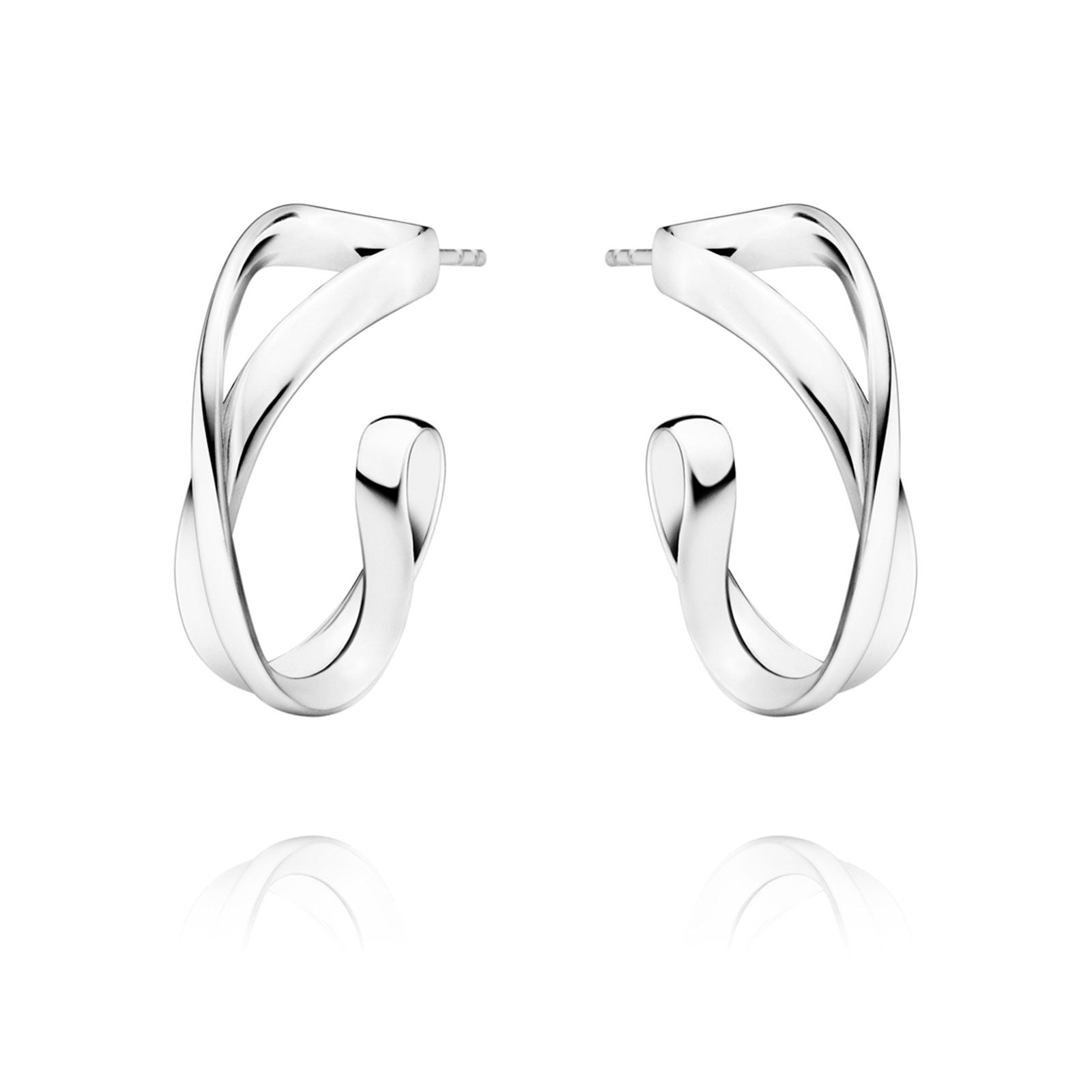 Georg Jensen INFINITY Sterling Silver Hoop Earrings 3539283 - Elegant Jewelry for Women, Perfect for Parties & Special Occasions