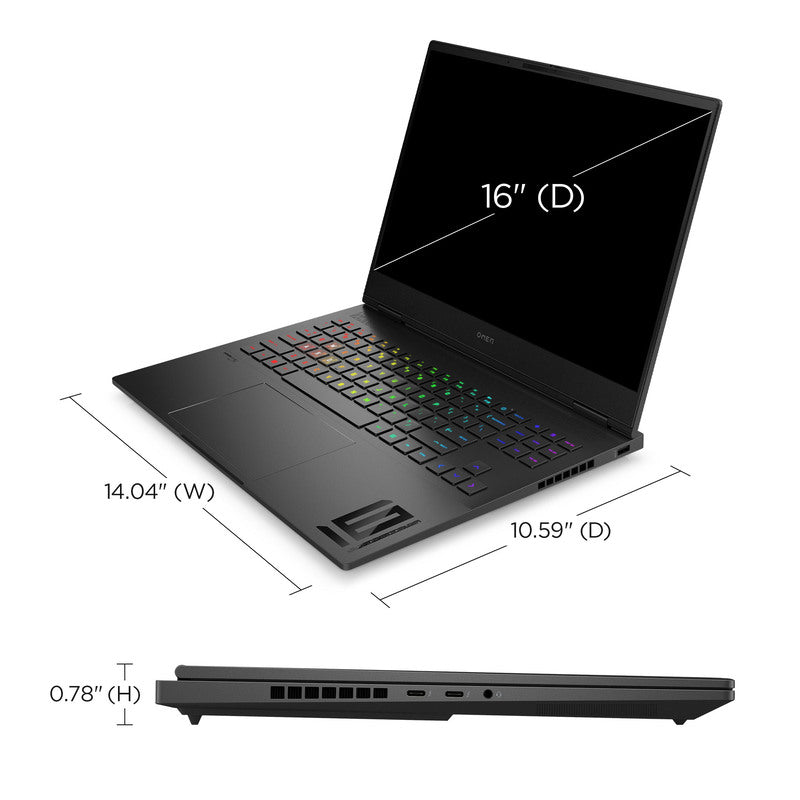 OMEN Transcend 16 Gaming Laptop - Intel Core i7, 32GB RAM, 1TB SSD, NVIDIA GeForce RTX 4070, WQXGA Display, Windows 11 - Shadow Black | High-Performance Gaming & Content Creation Laptop for Professionals & Gamers