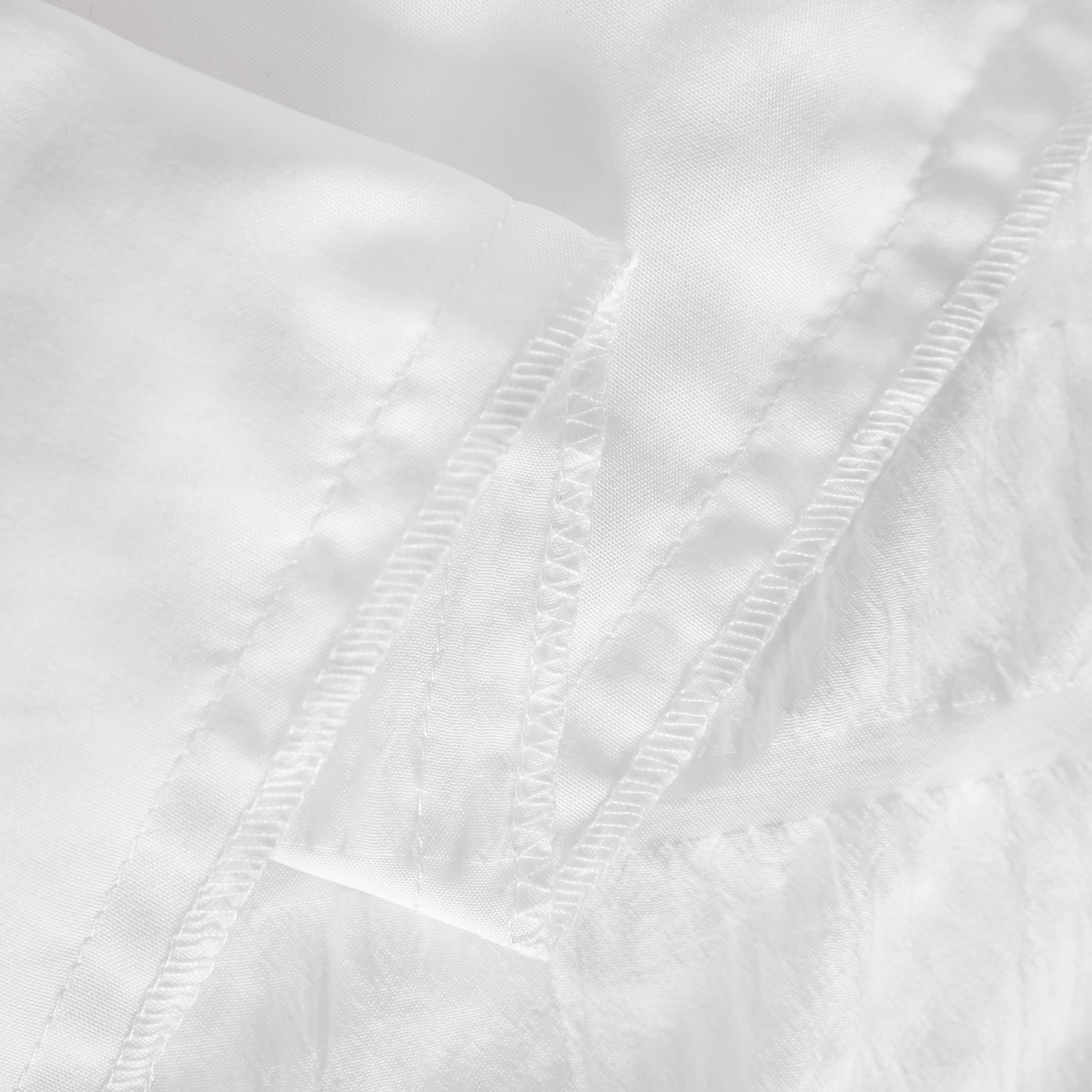 NTBAY 3-Piece Queen Duvet Cover Set - Seersucker Textured Stripe Washed Microfiber Comforter Cover with Zipper Closure, 90x90 Inches, White | Soft & Breathable Bedding for Master Bedroom, Guest Room & Dorm