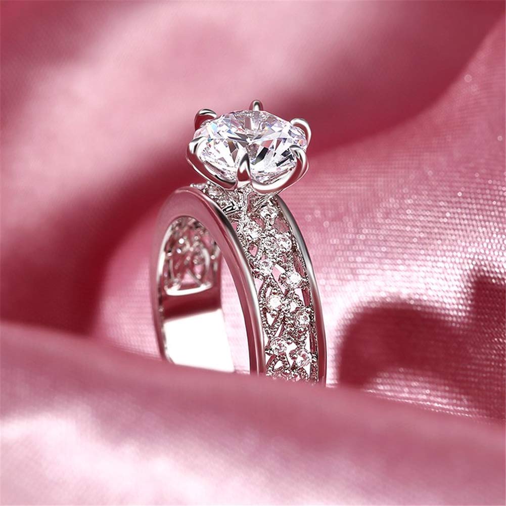 Jeulia 3 Carat Vintage Style Sterling Silver Engagement Ring for Women - Round Cut Cubic Zirconia Wedding Band, Anniversary & Promise Ring | Perfect for Proposals, Bridal Jewelry & Special Occasions