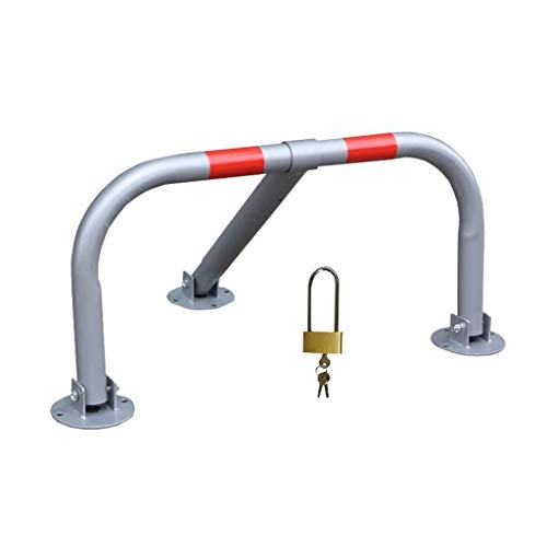 Heavy Duty Metal Parking Bollard with Lock - M-Type Security Barrier for Driveways, Parking Lots & Garages | Durable Parking Lock for Vehicle Access Control & Traffic Safety