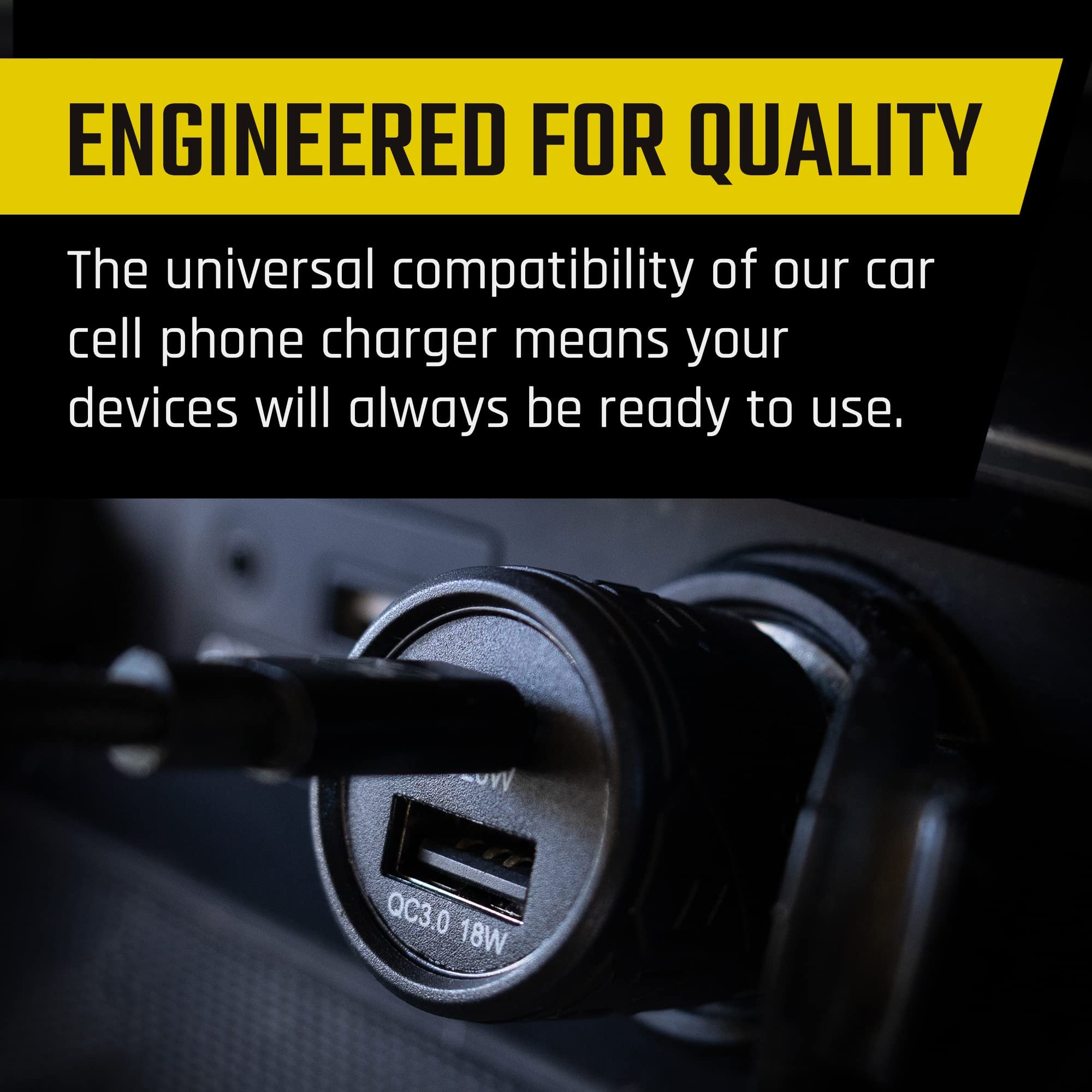 **Mob Armor 38W Dual USB Car Charger - Fast Charging USB C & USB A Adapter for iPhone, Samsung, Android - Perfect for Road Trips, Commuting & Travel (Black)**