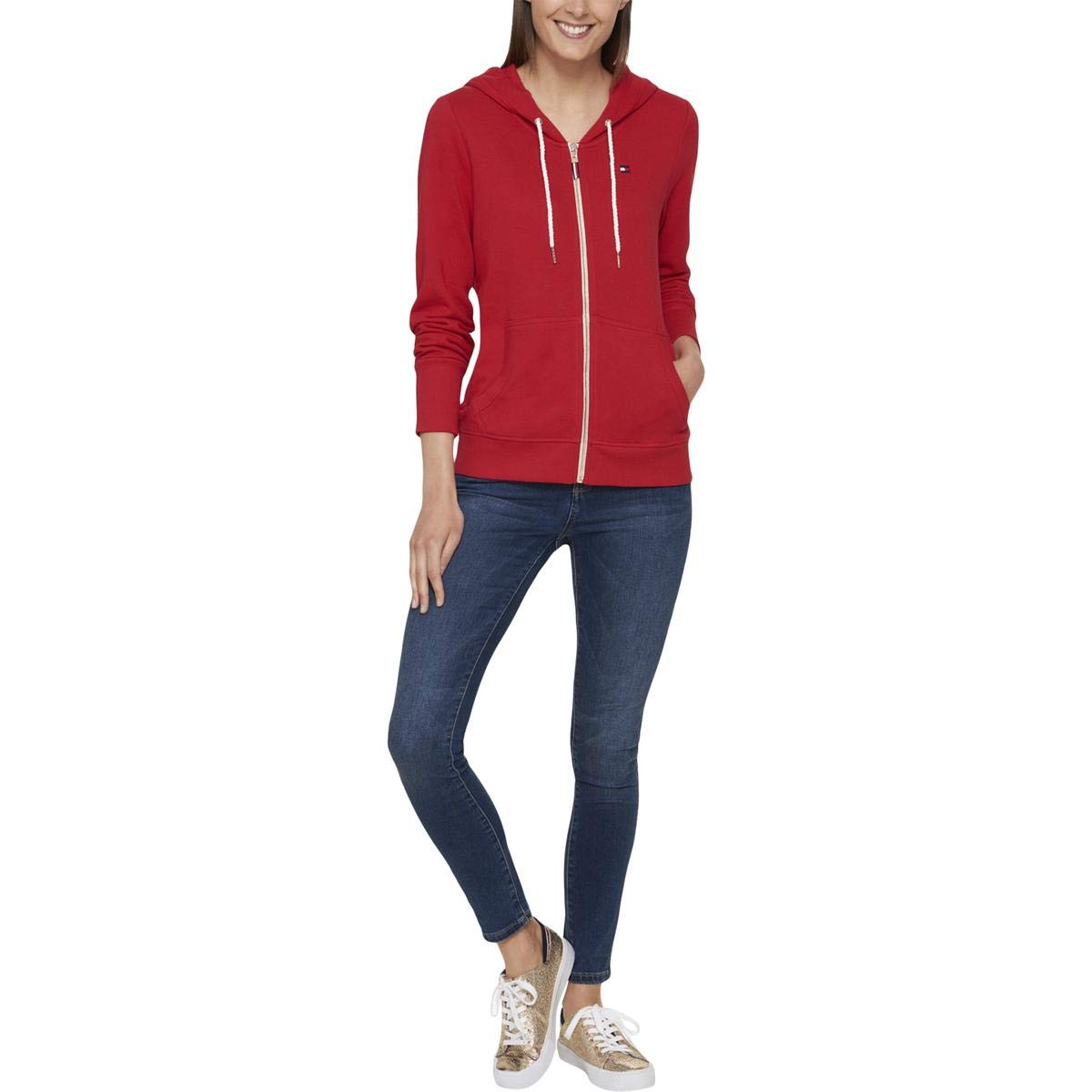 Tommy Hilfiger Women's Zip-Up Hoodie Sweatshirt - Classic Pullover with Drawstring Hood, Front Pockets & Long Sleeves | Casual Wear, Gym, Running, Outdoor Activities