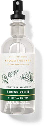 Bath and Body Works Aromatherapy Essential Oil Mist 5.3 fl oz - Stress Relief Eucalyptus Spearmint Scent | Relaxing Body Spray for Home, Office & Travel