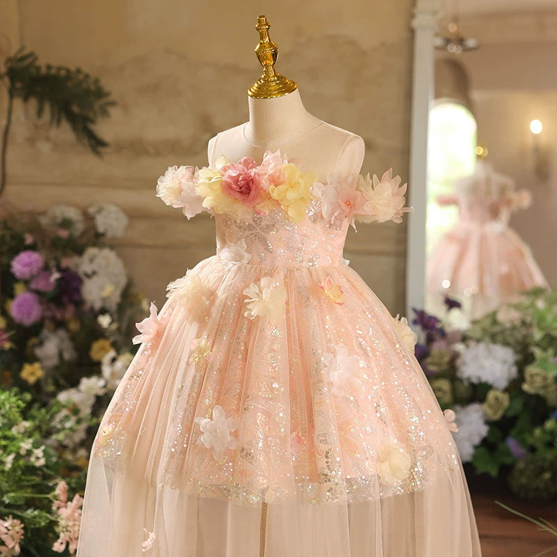 Adorable Princess Birthday Dress for Girls - Flower Girl Wedding Gown | Perfect for Birthday Parties, Weddings & Special Occasions