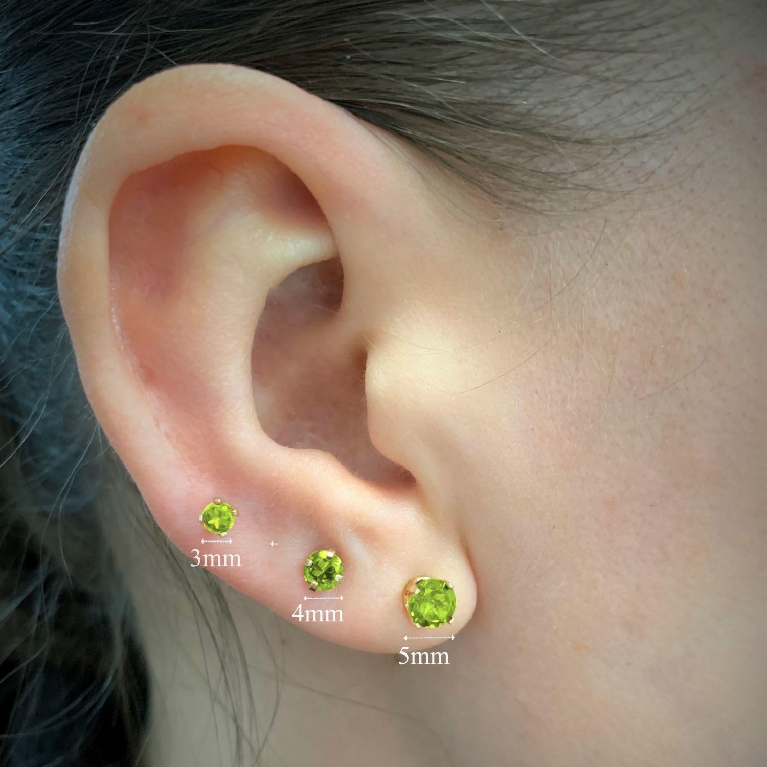 Natural Gemstone Round Stud Earrings for Women - 14k Yellow or White Gold Push Back 5mm Birthstone Jewelry by Lavari Jewelers | Perfect for Birthdays, Anniversaries & Everyday Elegance
