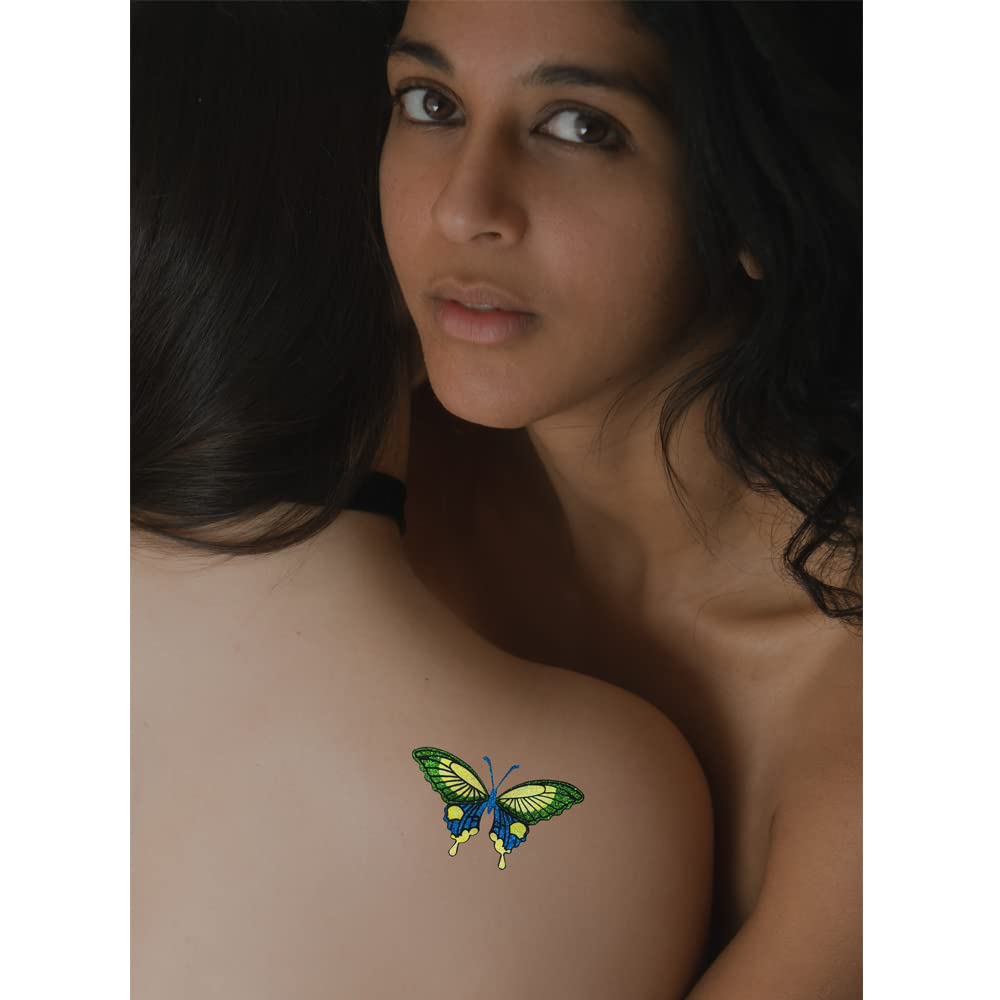 Comet Busters Glitter Butterfly Temporary Tattoos - Waterproof Body Stickers for Kids & Adults (BT194) - Perfect for Parties, Festivals & Costume Events