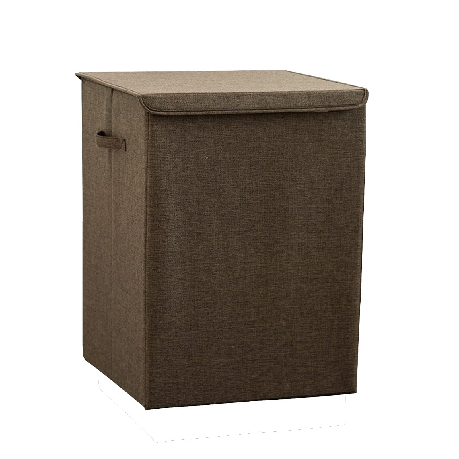 Foldable Fabric Laundry Hamper - Cotton Linen Storage Basket for Dirty Clothes | Portable Washing Bin for Home, Bathroom & Living Room Organization | Ideal for Laundry Room, Closet & Bedside Storage (Brown)