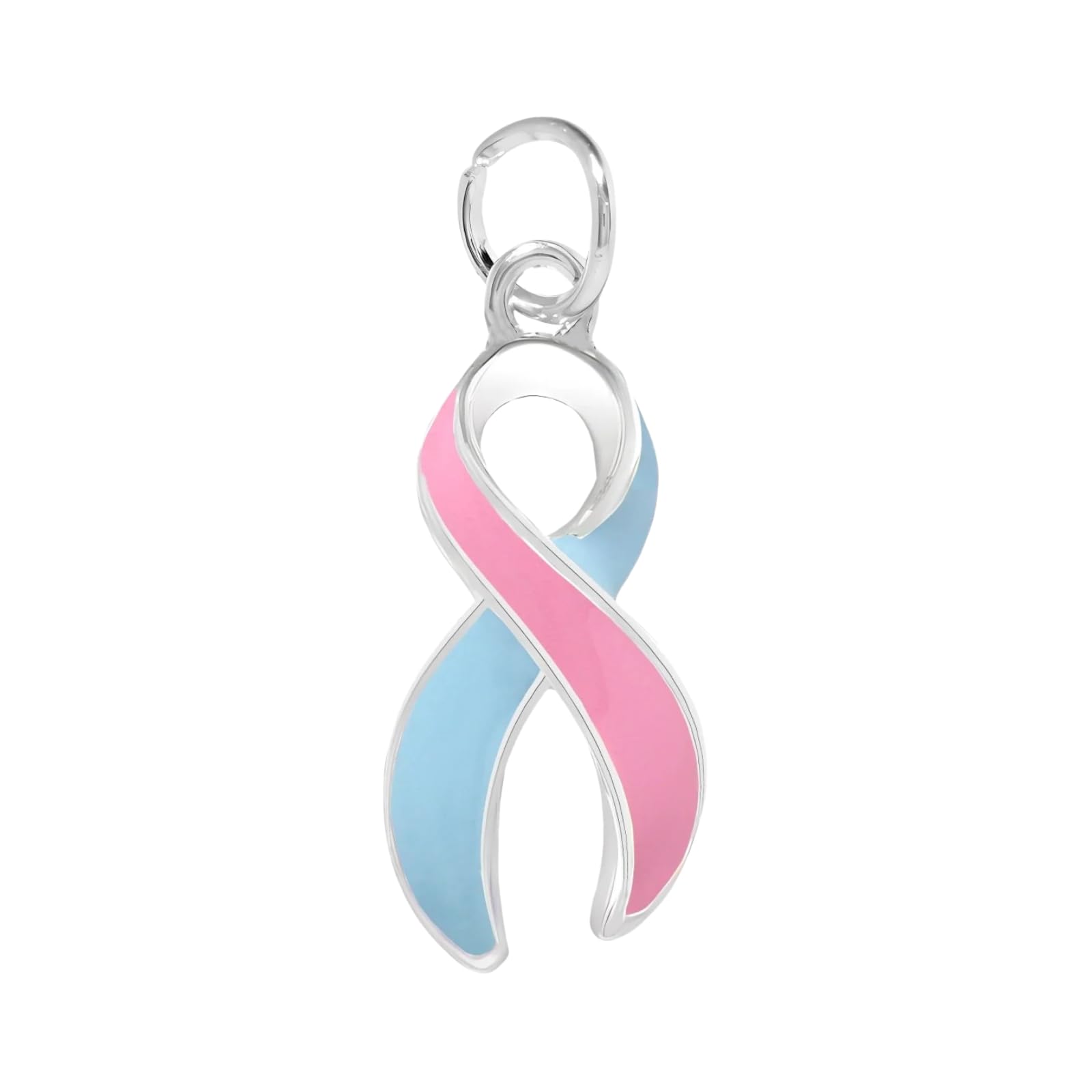 Pink & Blue Ribbon Awareness Charms for Male Breast Cancer, SIDS & Birth Defects - Large Fundraising Jewelry Making Supplies for Charity Events & Awareness Campaigns