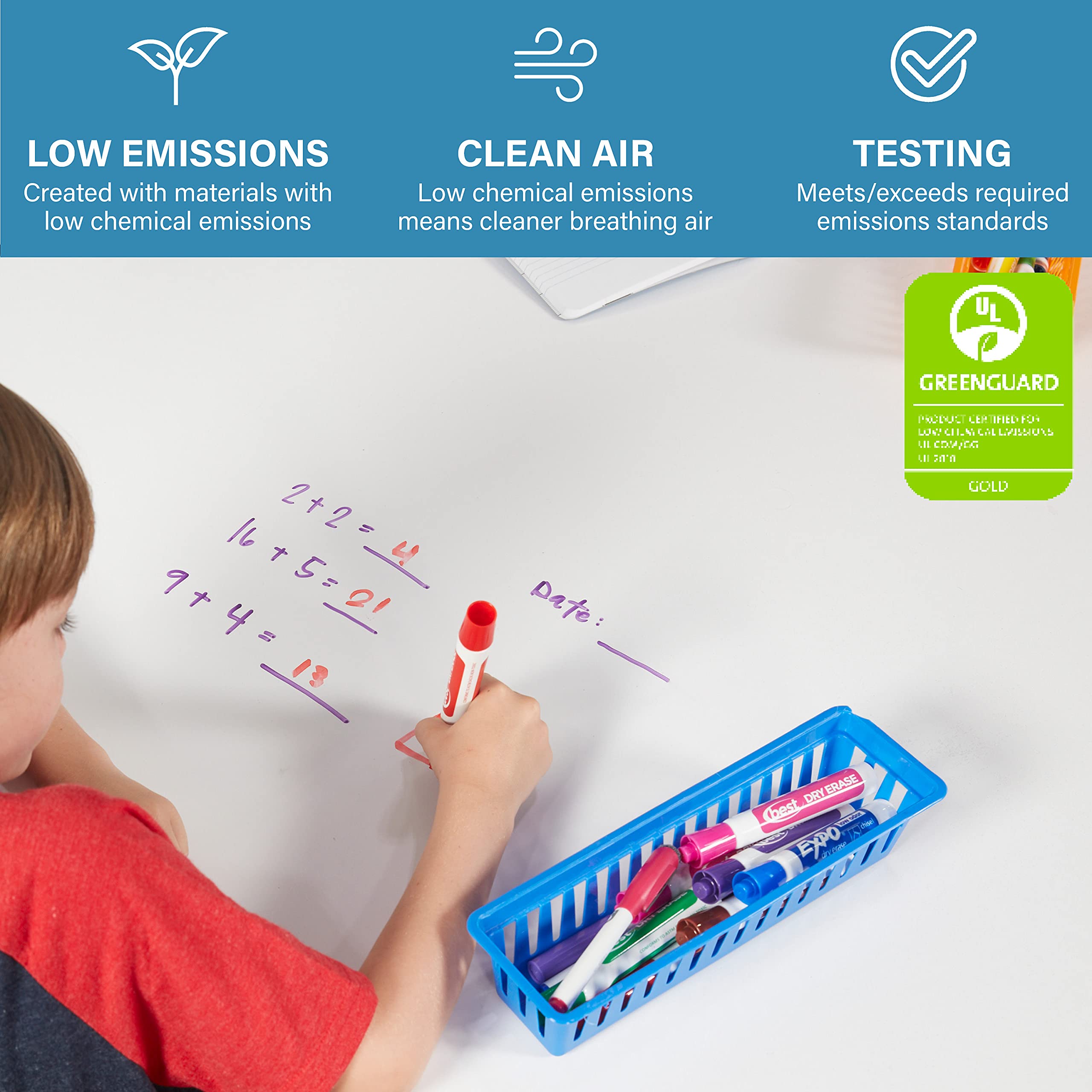 FDP 30x72 Inch Dry-Erase Activity Table - Adjustable Height 19-30 Inches with Whiteboard Top, Red Edge & Legs - Perfect for Classrooms, Offices & Collaborative Workspaces