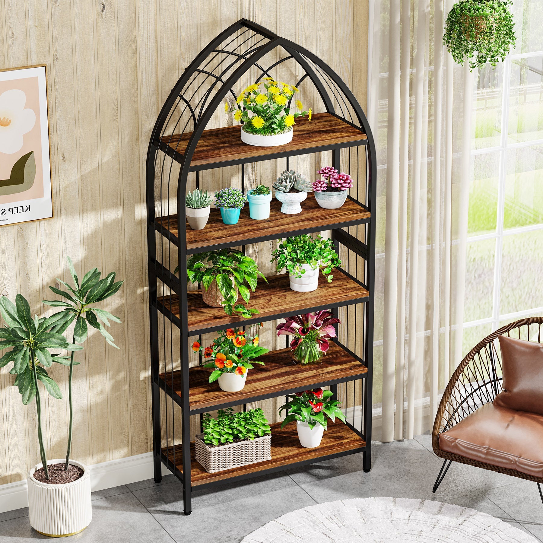 5 Tier Plant Stand for Indoor Outdoor - 74.8