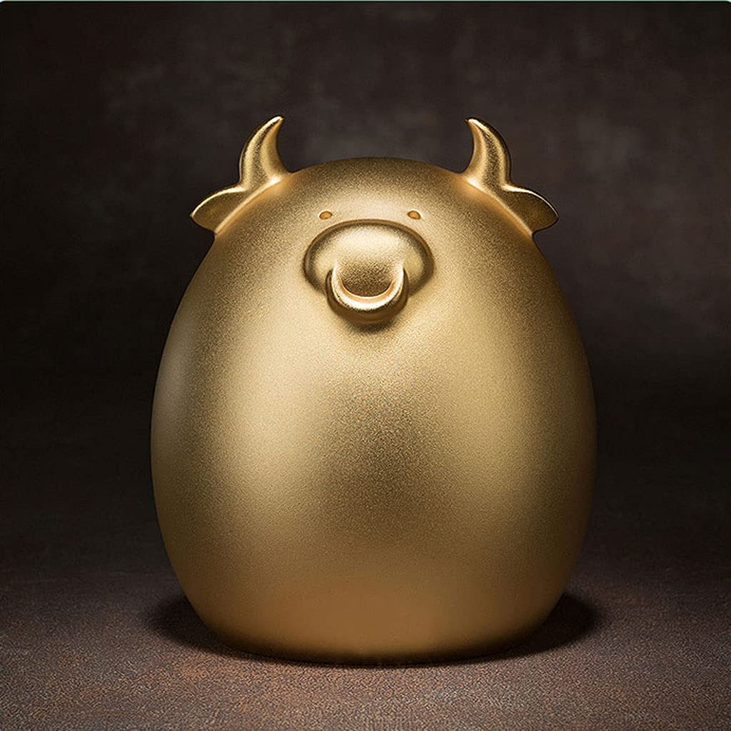 Golden Brass Sheep Piggy Bank - Cute Unbreakable Coin Money Bank for Kids, Home Decor & Birthday Gift | Perfect for Savings, Gifts & Nursery Decor
