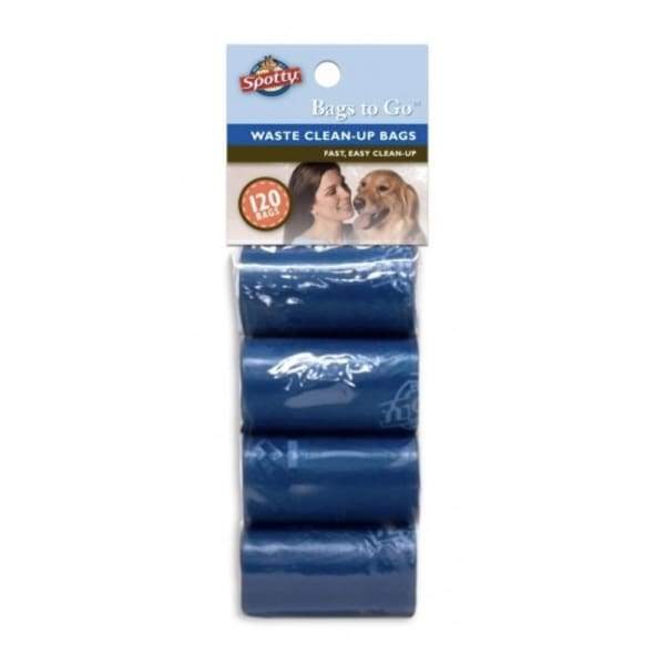 Spotty Bags to Go 120 Count Dark Blue Dog Waste Bags - Biodegradable Poop Bags for Dogs, Extra Thick & Leak Proof - Perfect for Walking, Hiking, Park Visits & Backyard Cleanup
