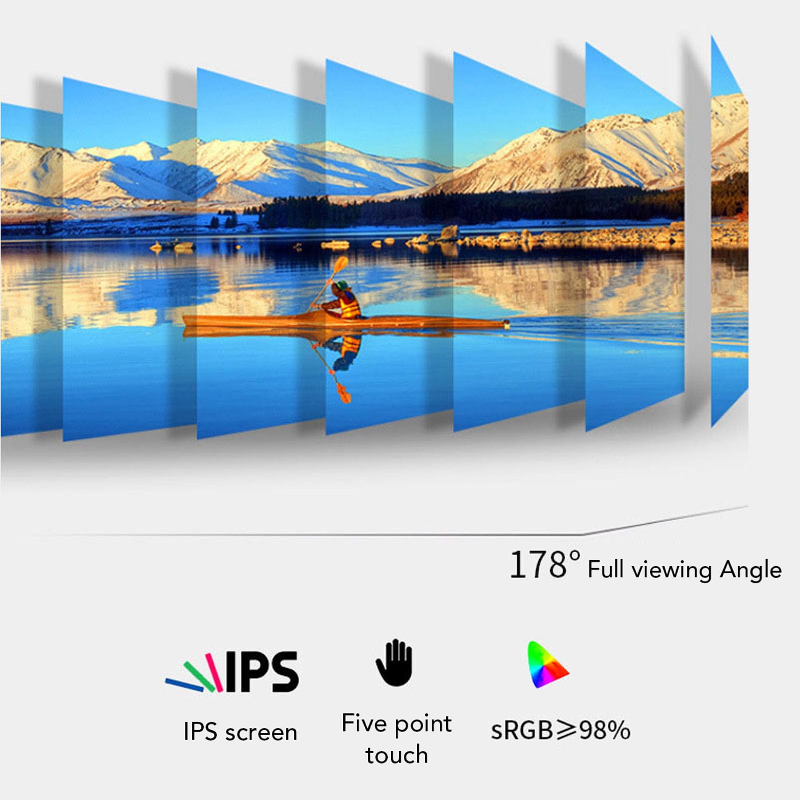 10in Portable External Monitor with 178° Viewing Angle, 1280x800 HD Resolution, Dual Speakers - USB HDMI Multimedia Display for Laptop, PC, DVR - Perfect for Work, Gaming & Travel