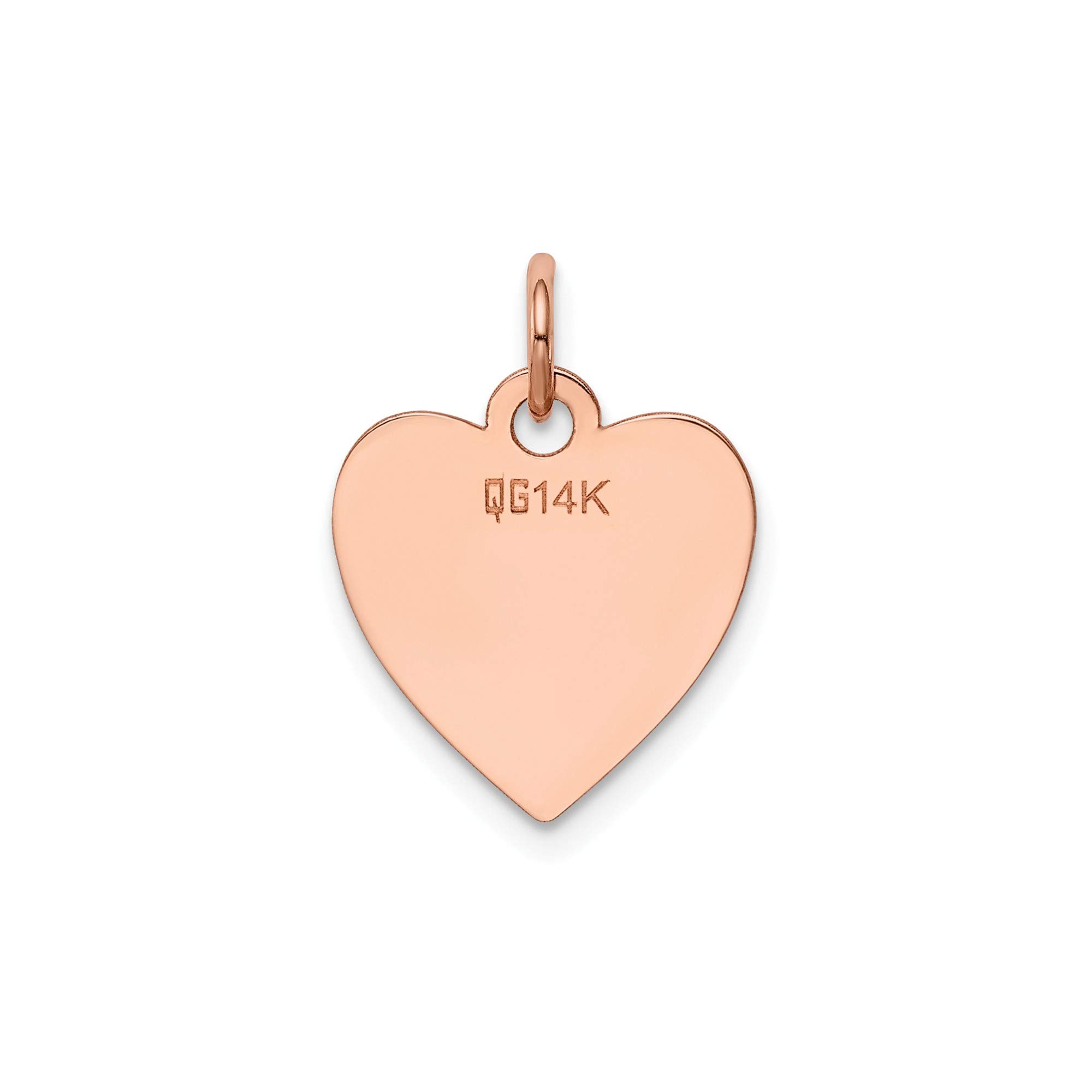 14k Rose Gold Engravable Heart Disc Charm - .013 Gauge Plain Jewelry for Necklace, Bracelet & Gift Giving | Personalized Keepsake for Anniversary, Valentine's Day & Special Occasions