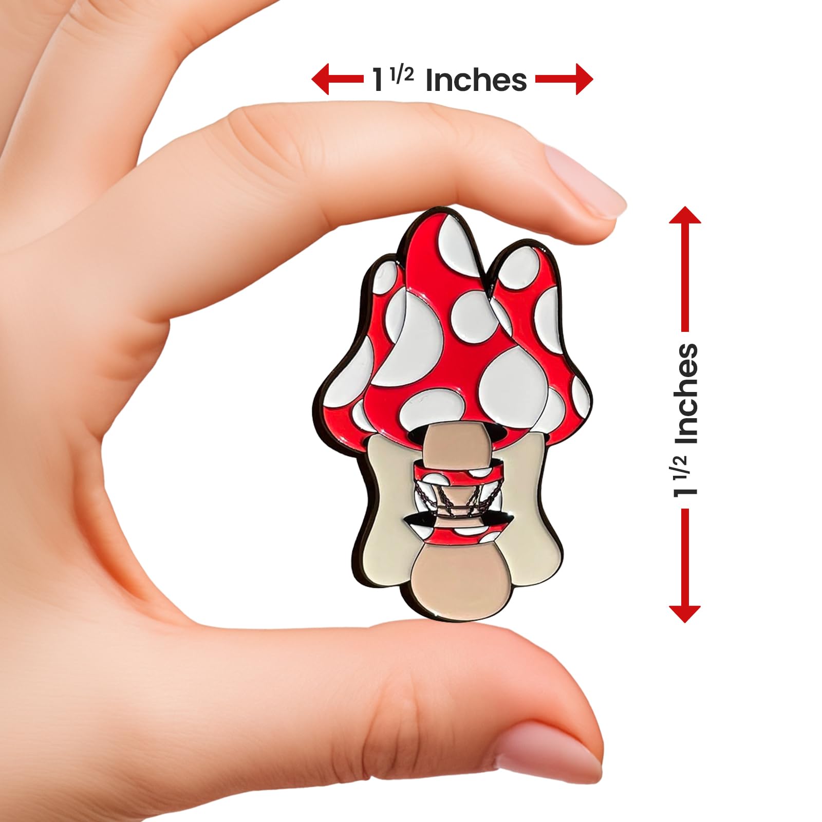 Funny Mushroom Enamel Pin for Disc Golfers - Stylish Disc Golf Bag Accessories for Men & Women - Perfect for Frisbee Golf Lovers to Decorate Bags, Hats & Jackets