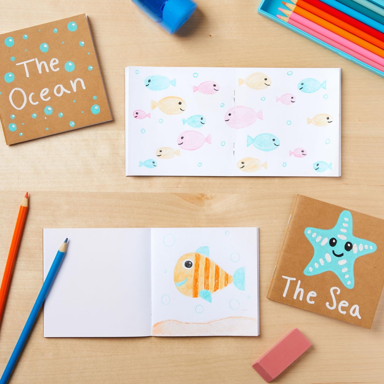 48-Pack Mini Kraft Notebooks for Kids - 4x4 Inch Sketchbooks for Classroom & Travel Writing
