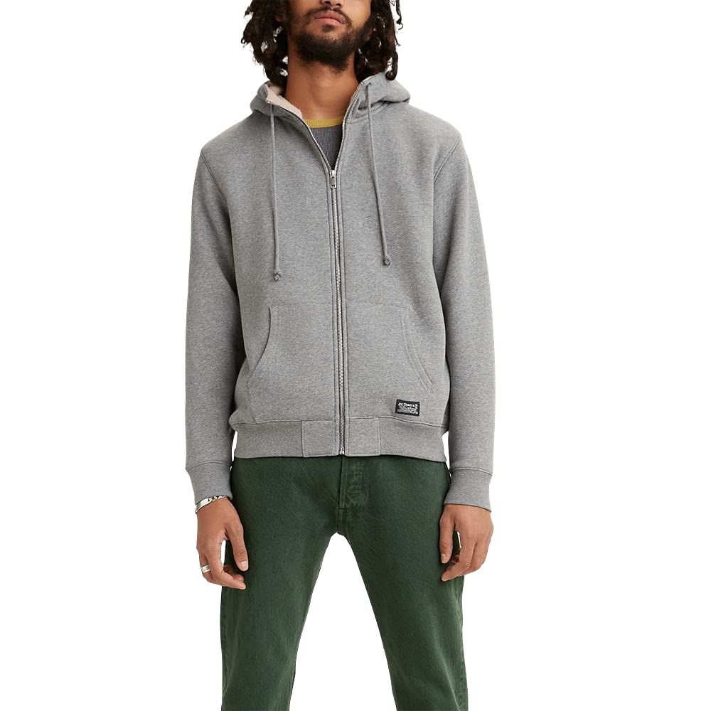 Levi's Men's Sherpa Lined Zip Up Hoodie - Warm Fleece Jacket for Winter, Casual Outerwear for Men | Perfect for Outdoor Activities, Camping & Everyday Wear