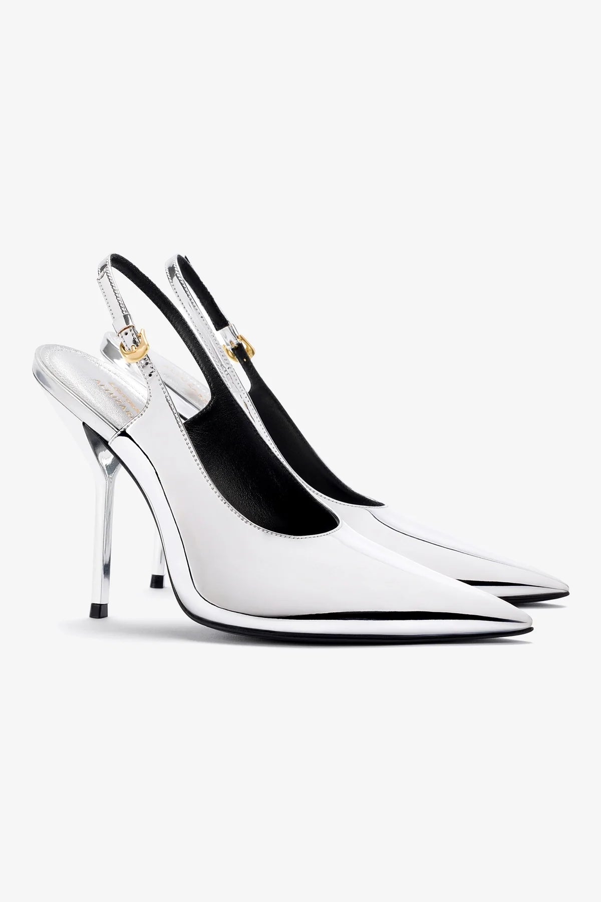 Larroudé x Altuzarra Silver Specchio Pump - Elegant Women's Heels for Parties, Weddings & Evening Events