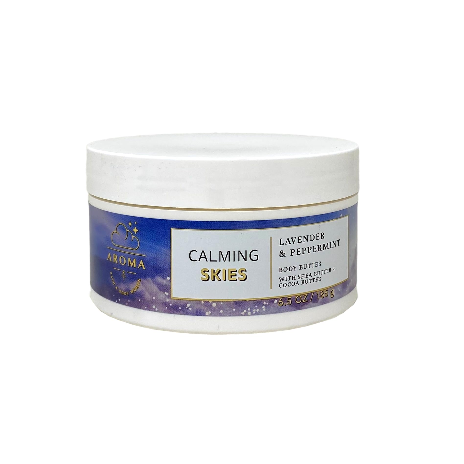 Bath & Body Works Lavender Peppermint Body Butter with Natural Oats Soap - Aroma Calming Skies Moisturizer for Relaxation & Stress Relief | Perfect for Spa Nights & Self-Care Routines
