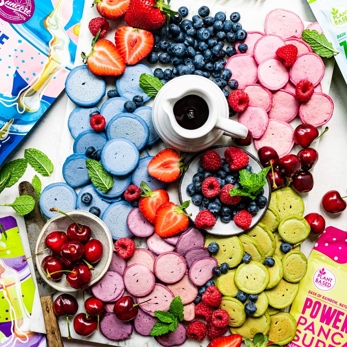 Suncore Foods Power Pink Pitaya Pancake & Waffle Mix - Non-GMO, Vegan, Gluten-Free, 20oz (1 Pack) - Perfect for Breakfast, Brunch, and Dessert Recipes