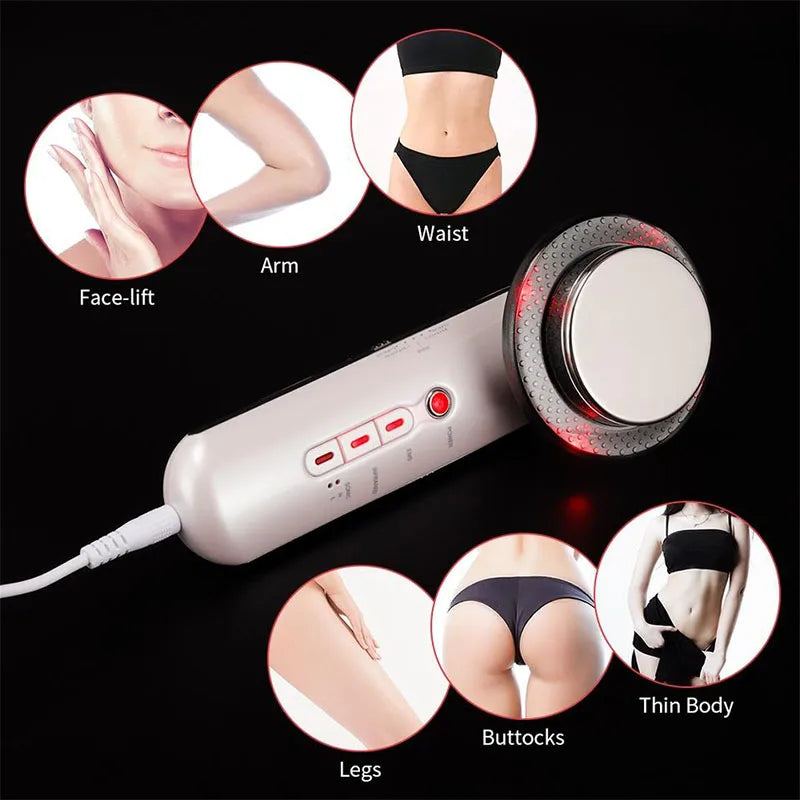 Professional Ultrasound Cavitation & EMS Fat Burner Machine - Body Slimming Massager for Weight Loss, Anti-Cellulite Treatment with Galvanic Infrared Technology | Home Use & Spa Treatment for Tummy, Arms, Thighs