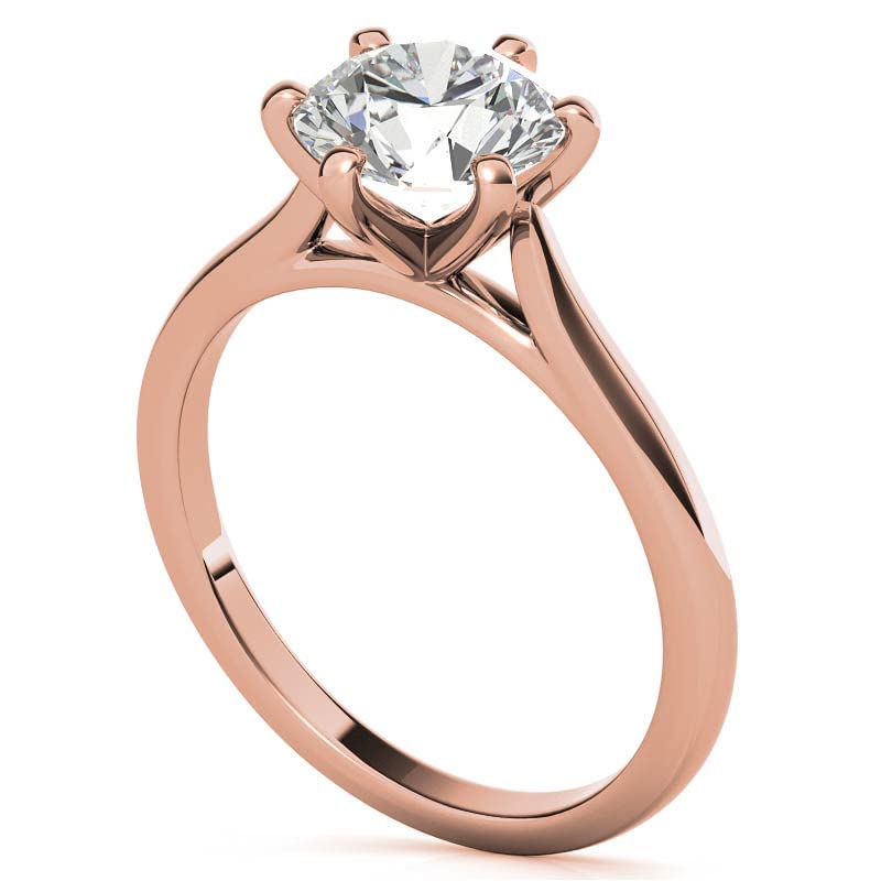 10K/14K/18K Solid Rose Gold Handmade Moissanite Engagement Ring - 2 Carat Round Cut Solitaire Wedding Band Set for Women - Minimalist Anniversary & Proposal Gift - Perfect for Romantic Occasions & Special Moments