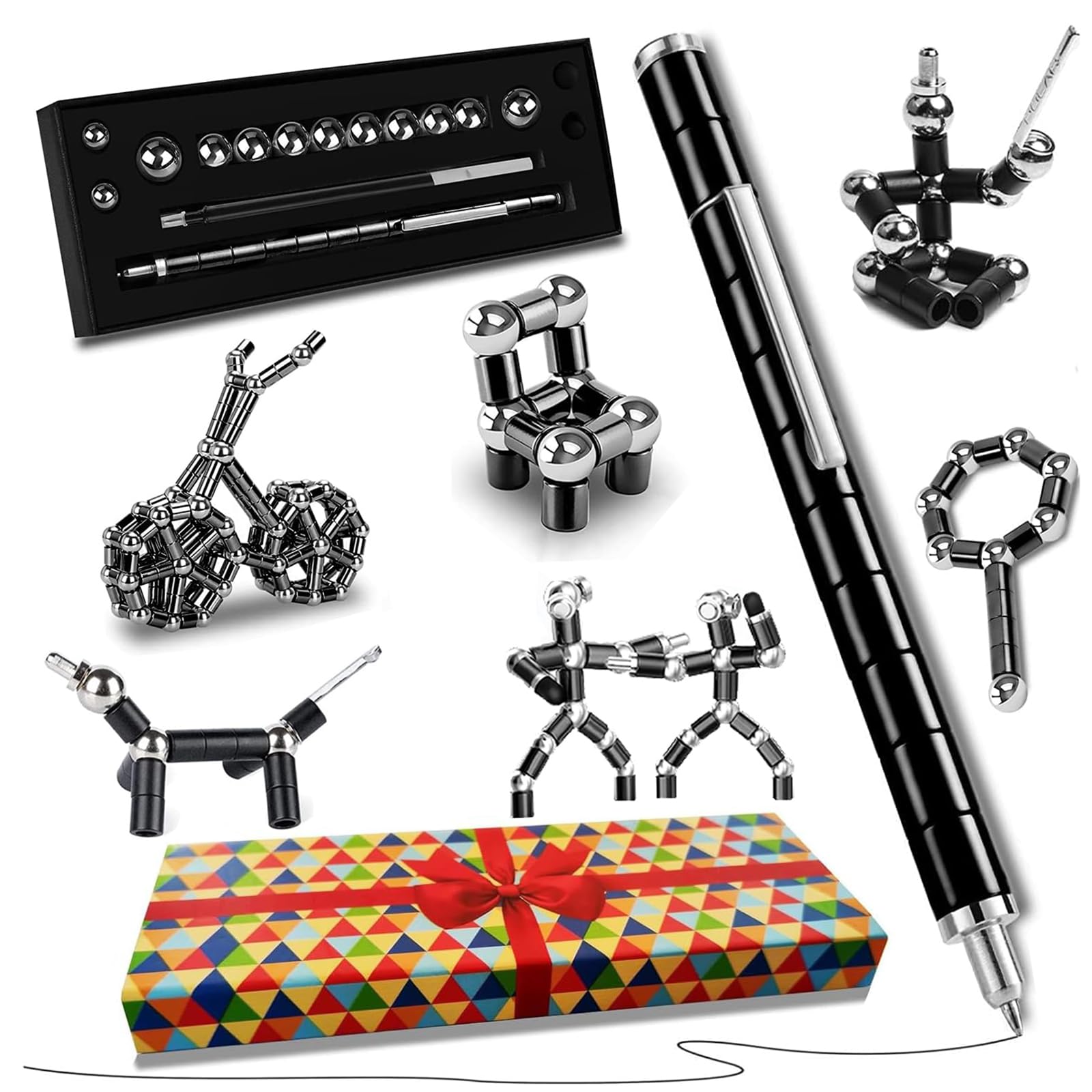 Stress Relieving Fidget Pen - Unique Gifts for Men, Dad, Boyfriend & Him - Fun Office Desk Toy for Anxiety Relief & Focus - Perfect for Work, Study & ADHD Therapy