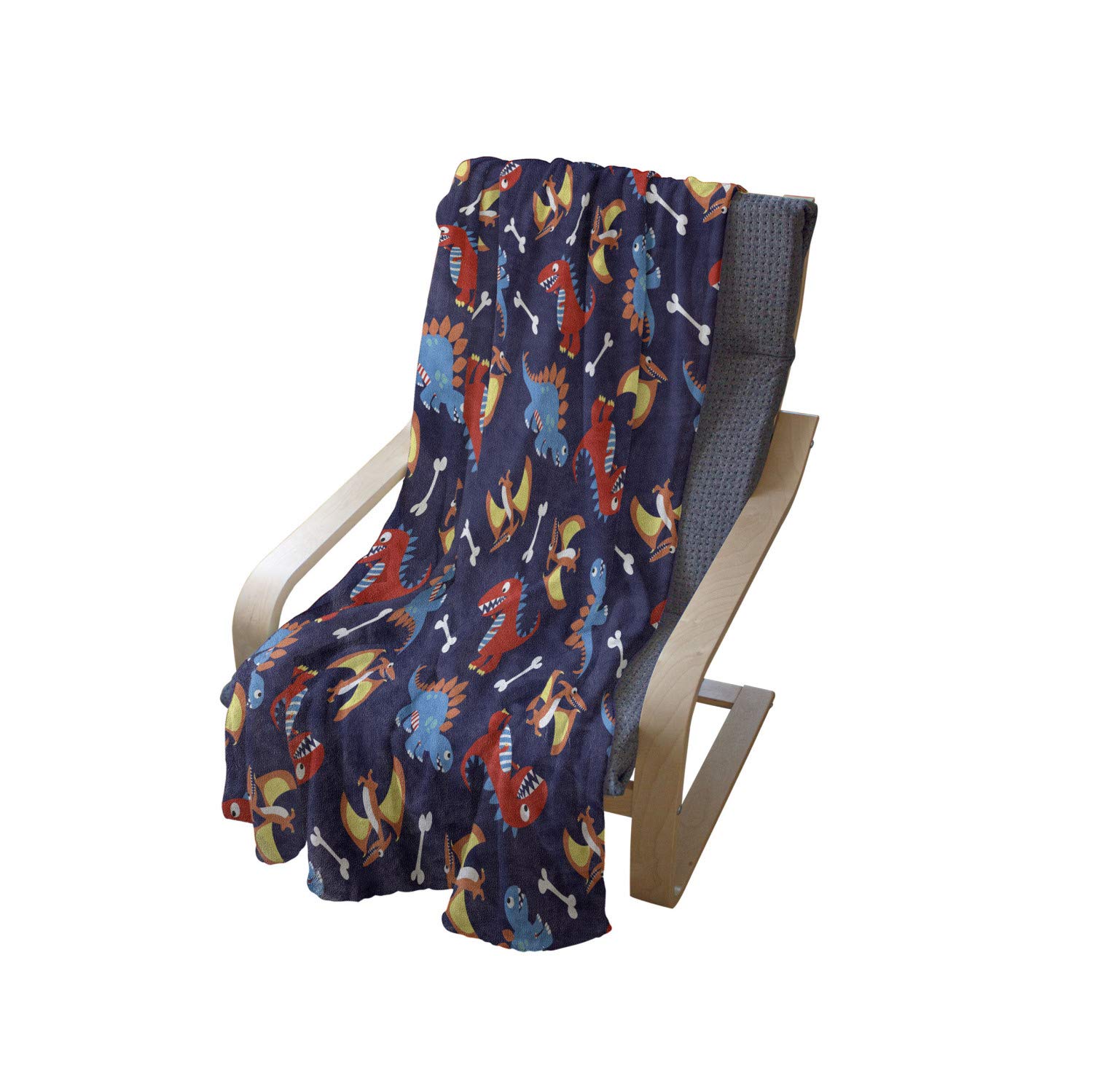 Ambesonne Dinosaur Fleece Throw Blanket 60