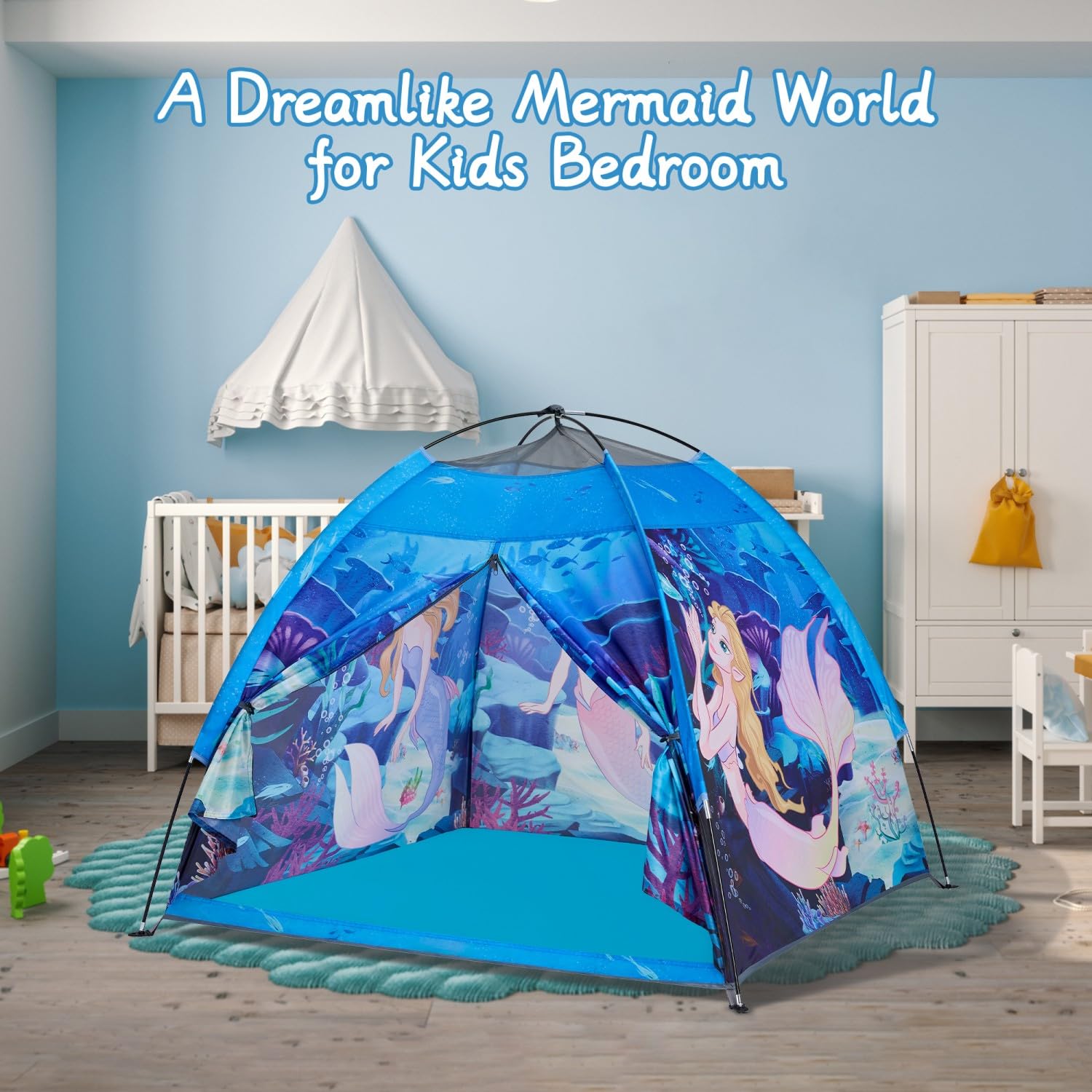 Mermaid Kids Play Tent - Indoor & Outdoor Playhouse for Children (47