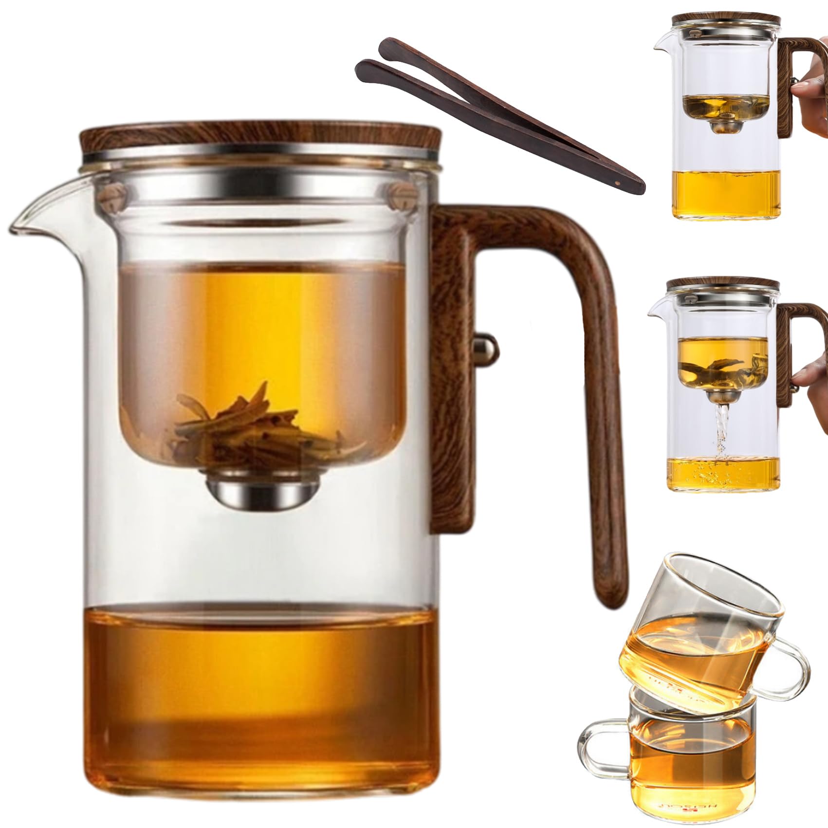 Enchanti Magic Glass Teapot with Strainer & Cup - 520ml (2 Cup) Witchcraft Tea Pot for Loose Leaf Tea - Perfect for Tea Ceremonies, Witchy Aesthetics & Home Decor