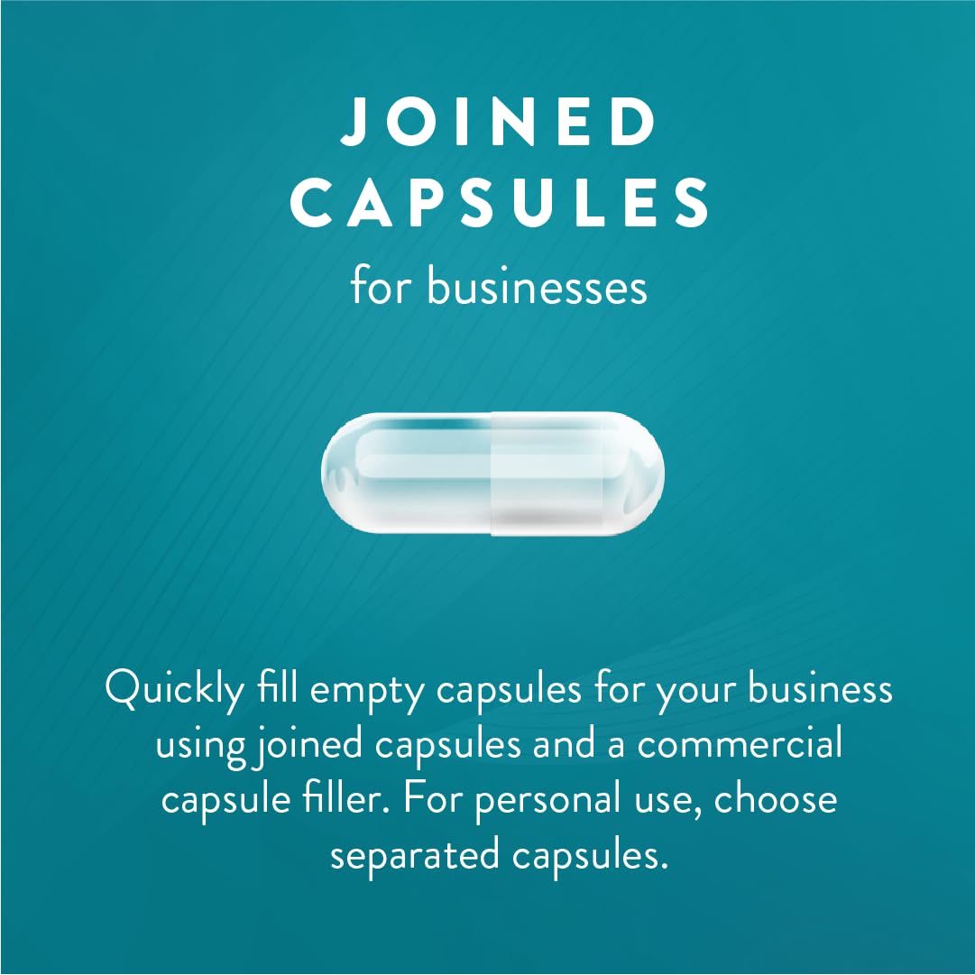 PureCaps USA - Size 1 Empty Vegetarian Pullulan Capsules | 100 Clear Vegan Pills | Non-GMO, SLS, Gluten & Preservative Free | Perfect for DIY Supplements, Herbal Remedies & Essential Oil Blends