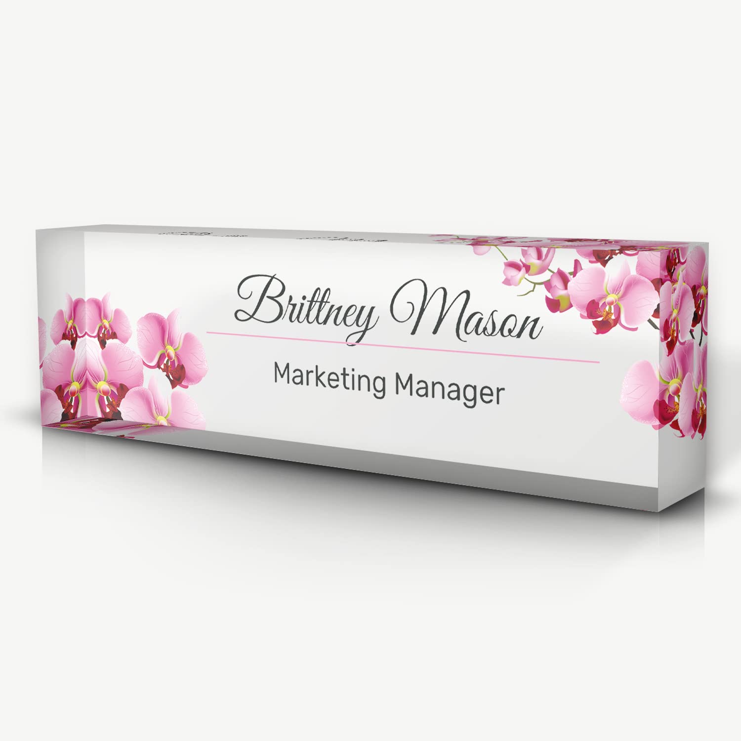 Custom Acrylic Desk Name Plate - Personalized Office Name Sign with Funny & Unique Design for Coworkers, Friends & Family - 8
