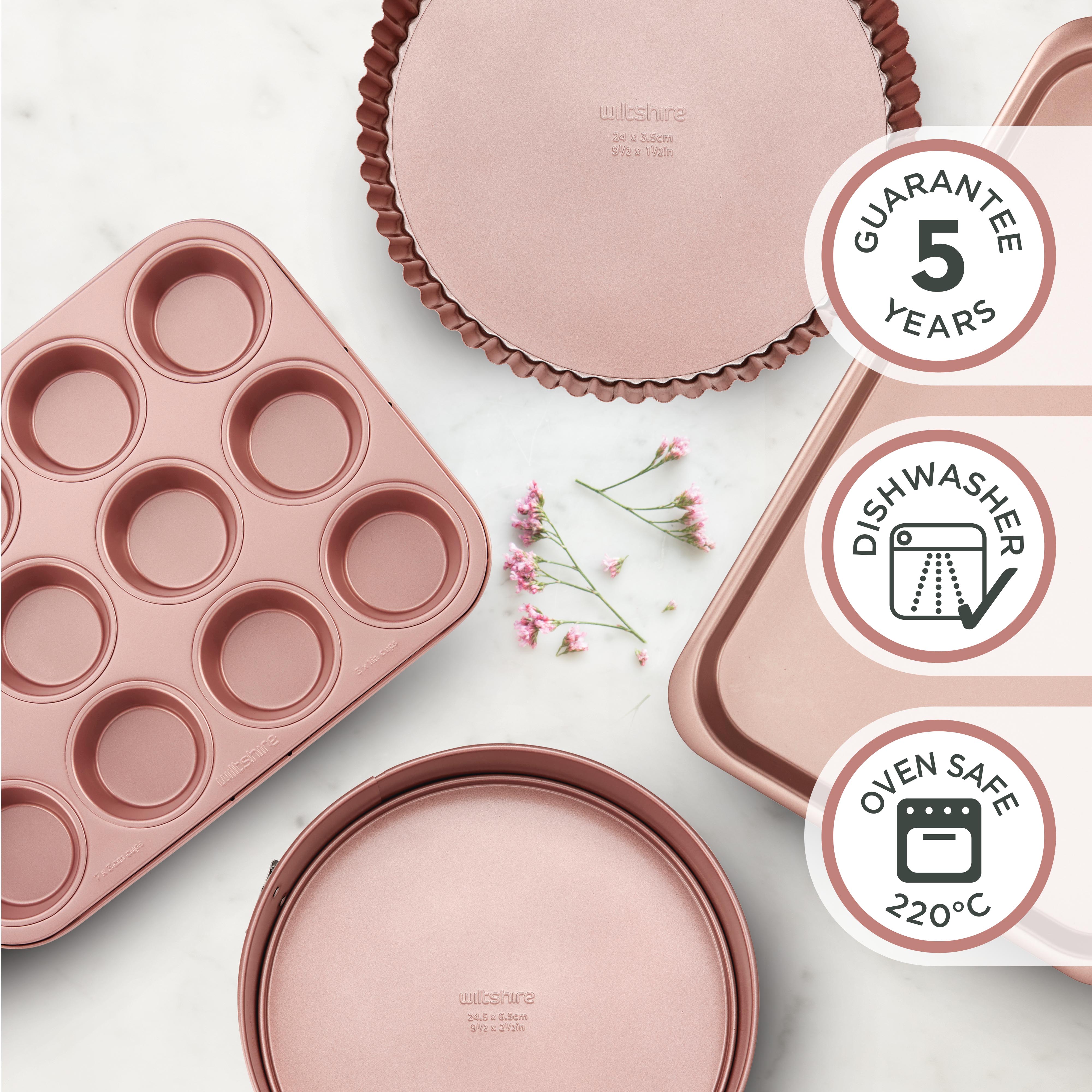 Premium Non-Stick Rose Gold Muffin Pan - 12 Cup Baking Tray for Cupcakes, Muffins & Desserts | Perfect for Home Baking, Parties & Holiday Treats