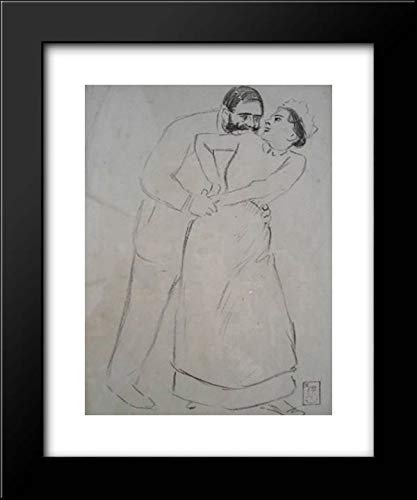 Theophile Steinlen Eugenie Preliminary Drawing - 20x24 Inch Framed Art Print - Vintage French Illustration for Home Decor, Office & Gallery Display